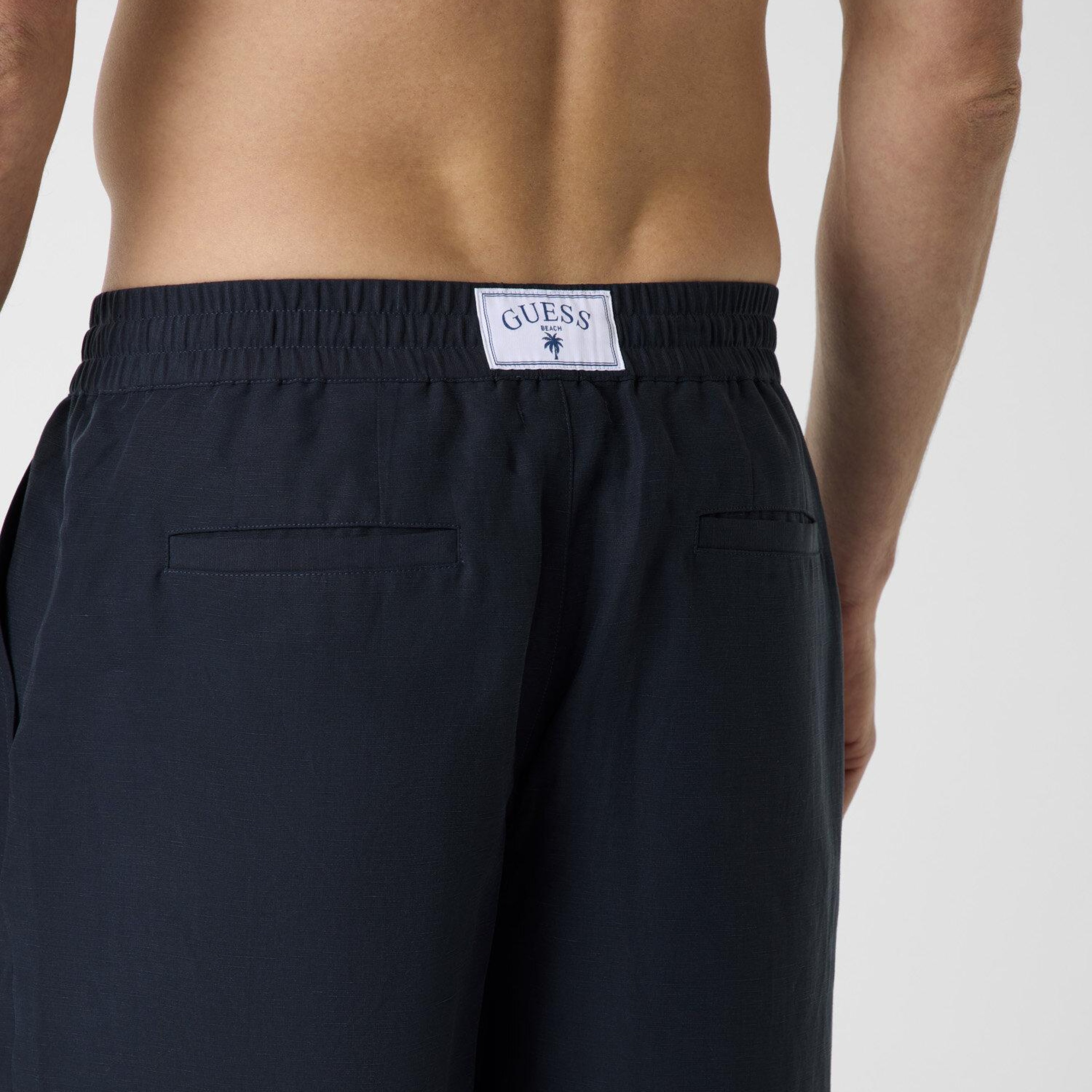 Slub Erkek Keten Karışımlı Loose Fit Şort