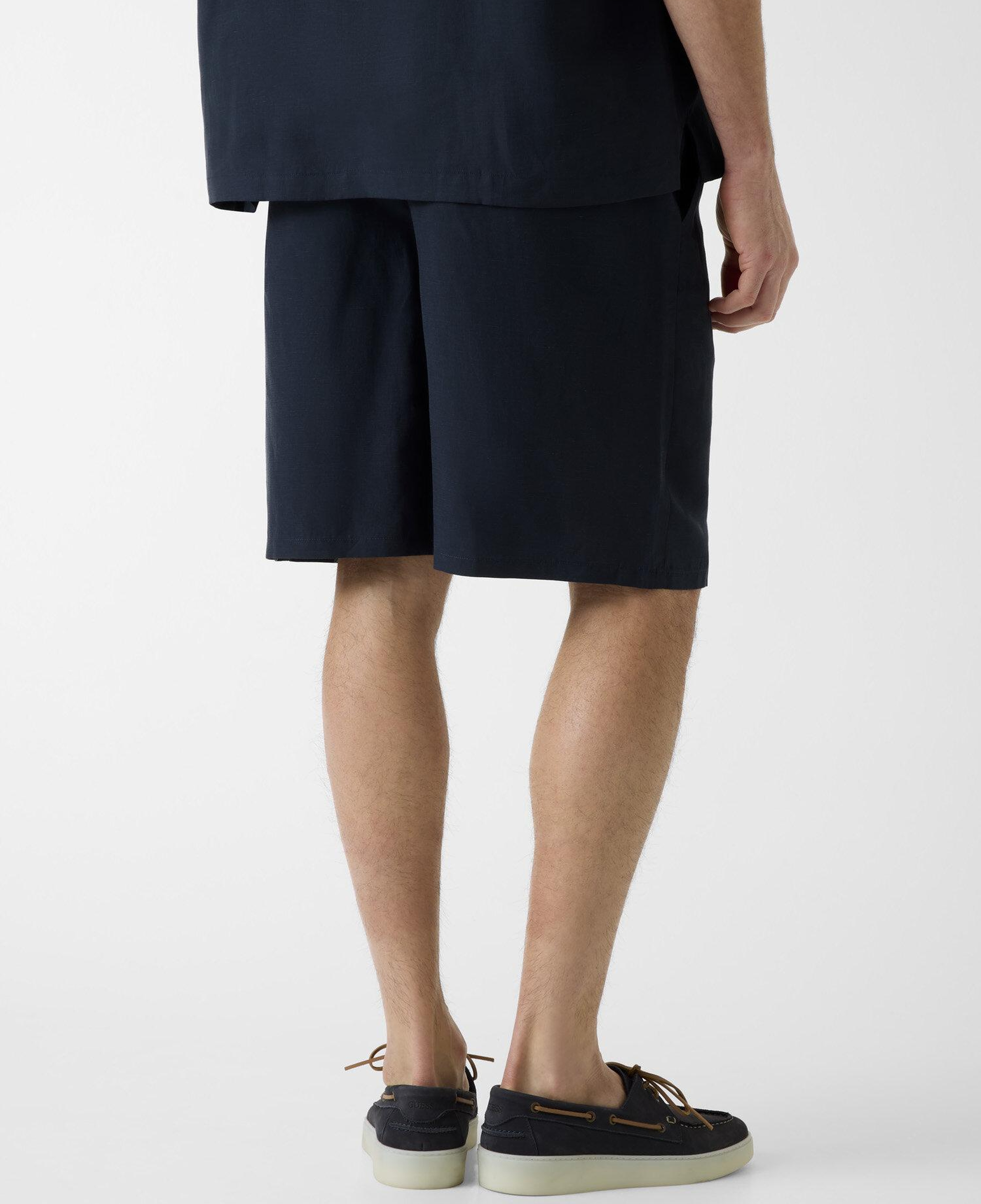 Slub Erkek Keten Karışımlı Loose Fit Şort