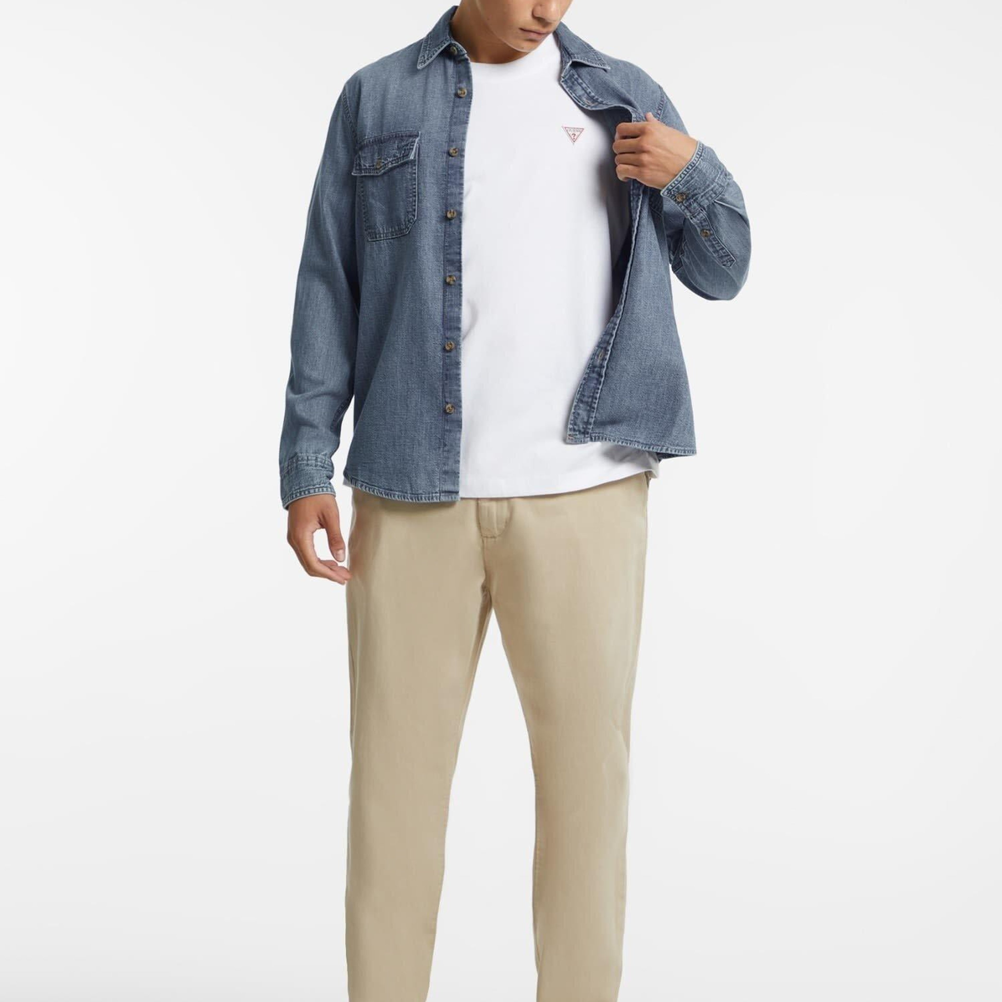 Guess Jeans Erkek Regular Fit Denim Gömlek