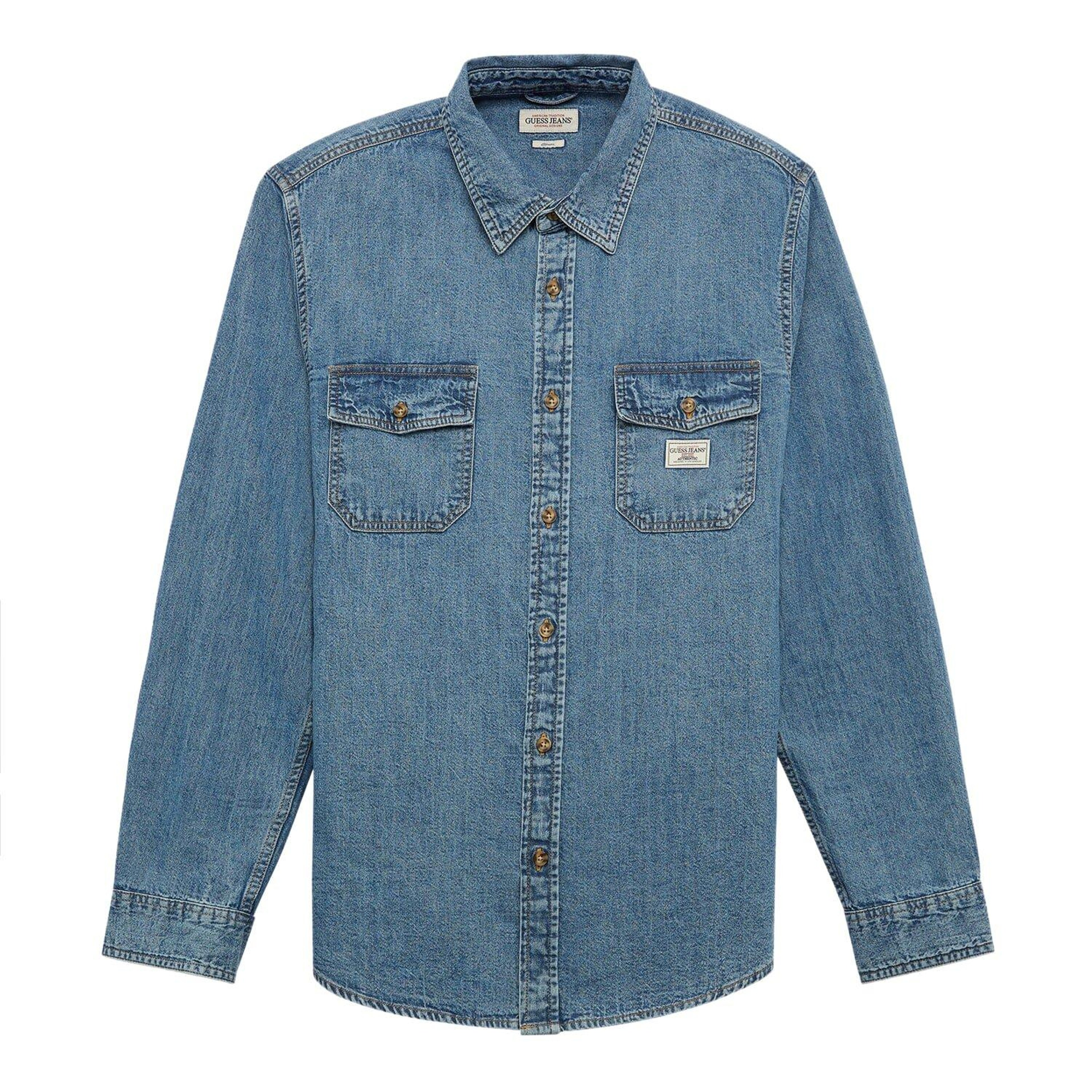 Guess Jeans Erkek Regular Fit Denim Gömlek