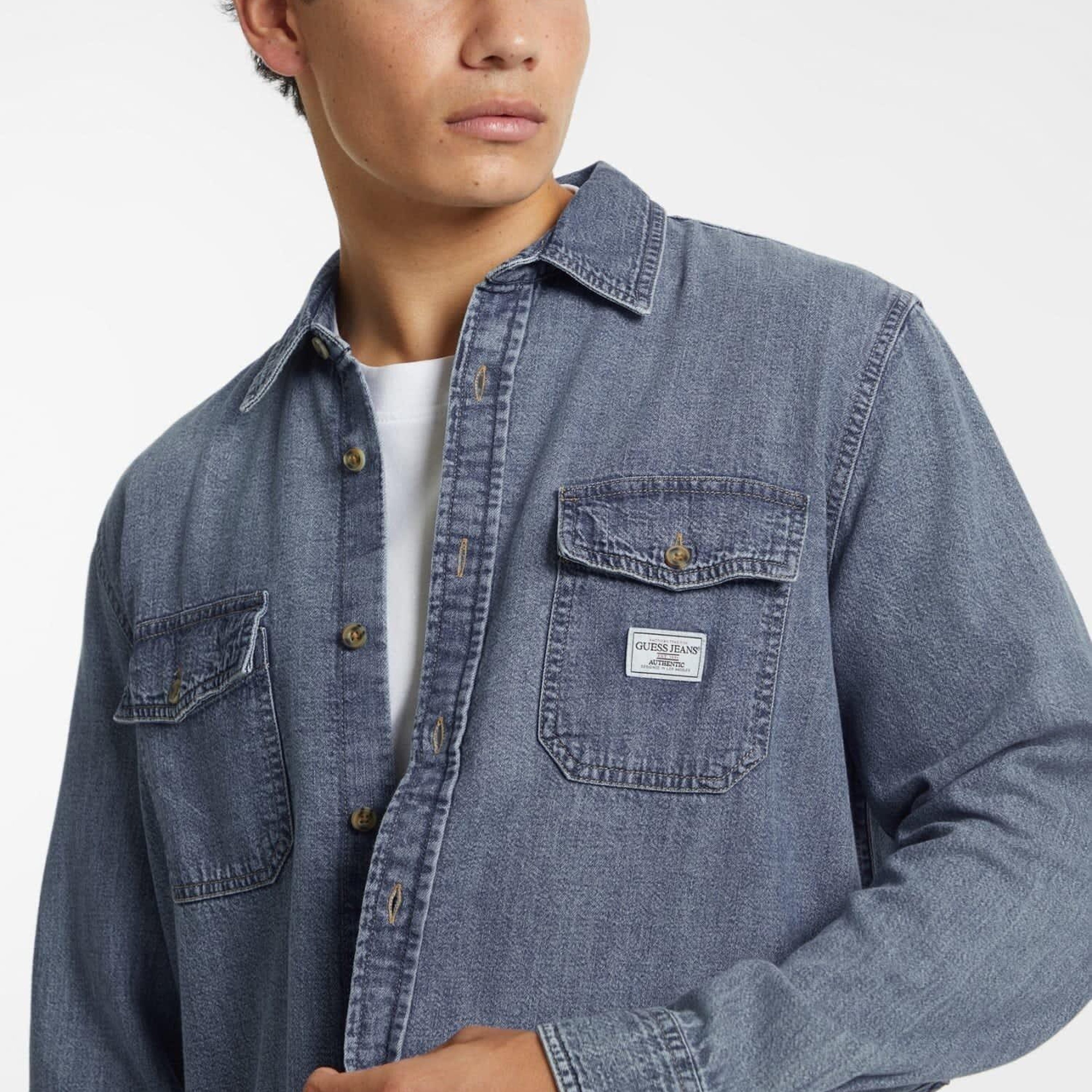 Guess Jeans Erkek Regular Fit Denim Gömlek