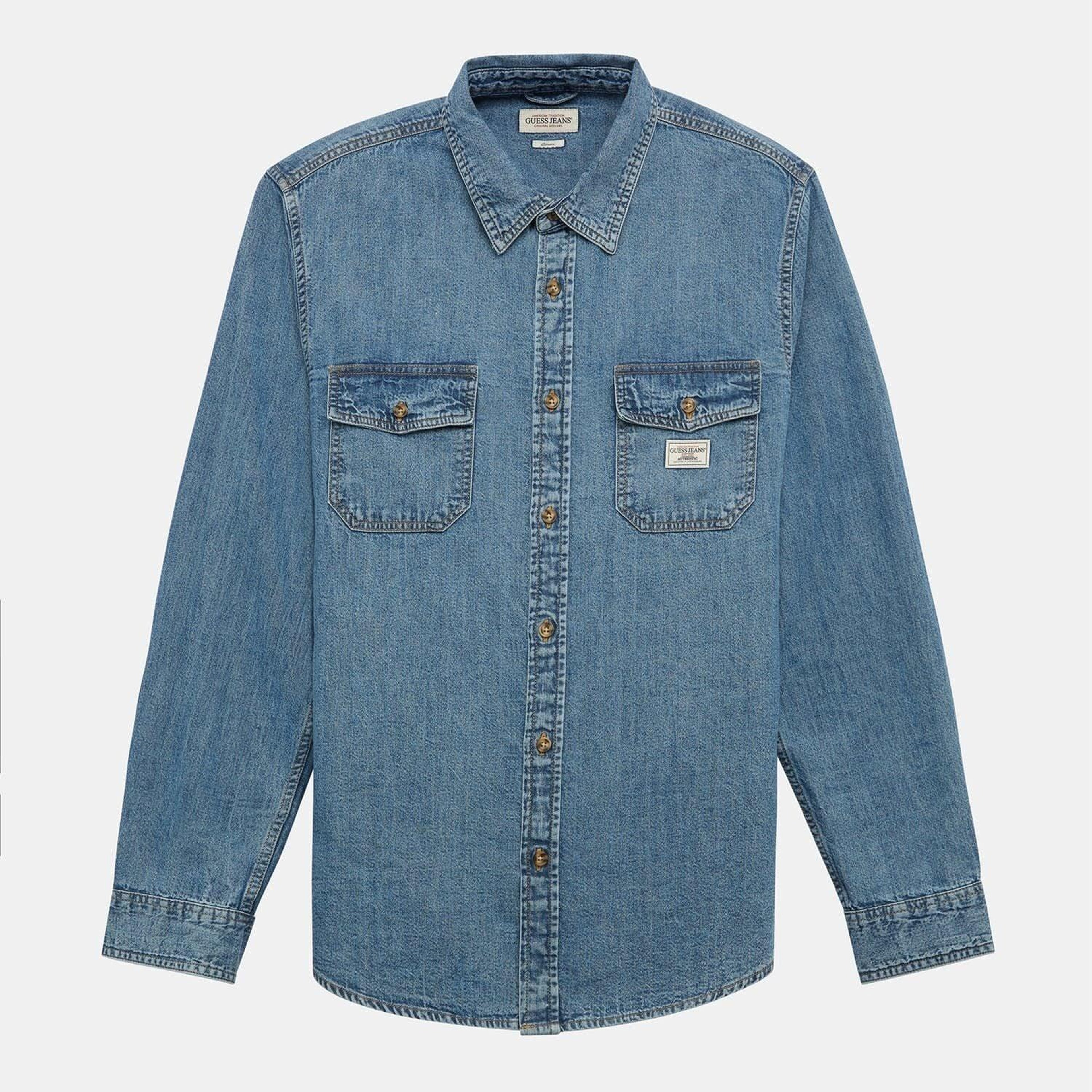 Guess Jeans Erkek Regular Fit Denim Gömlek