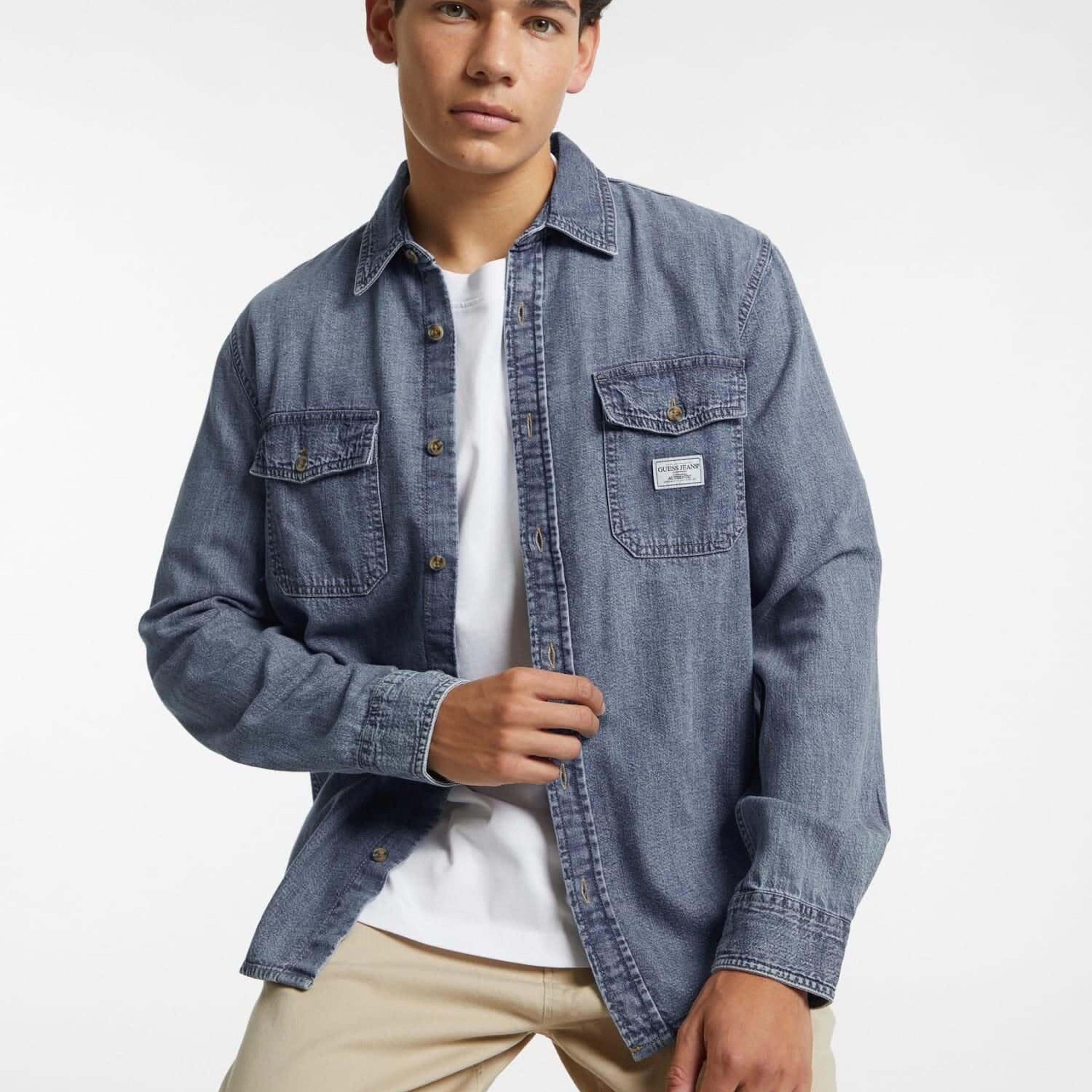 Guess Jeans Erkek Regular Fit Denim Gömlek
