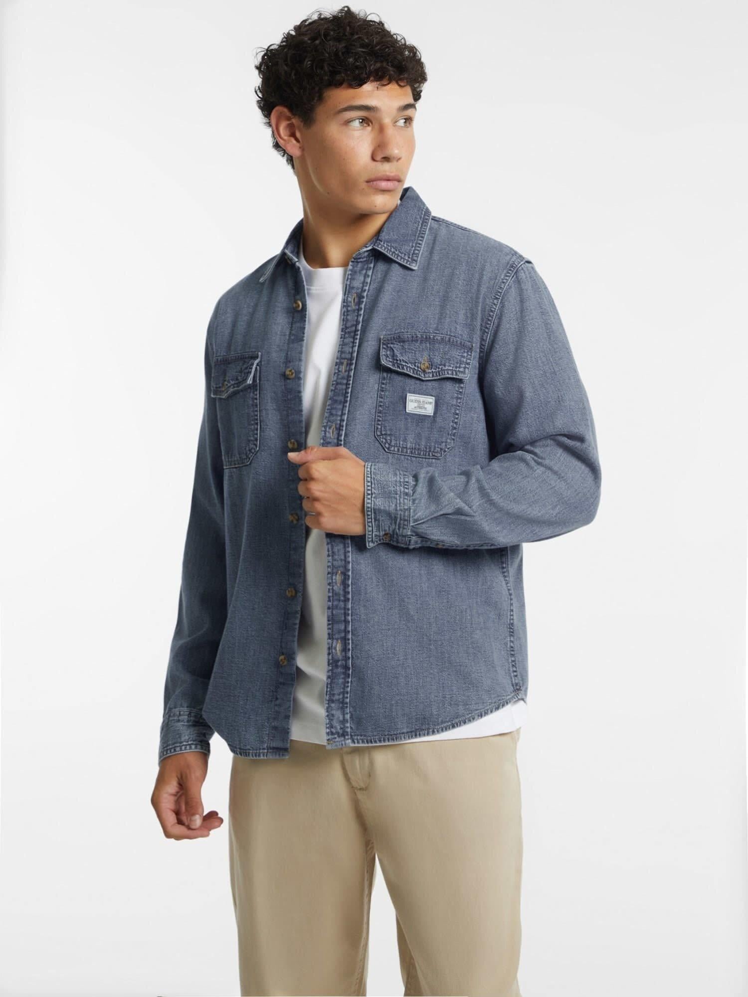 Guess Jeans Erkek Regular Fit Denim Gömlek