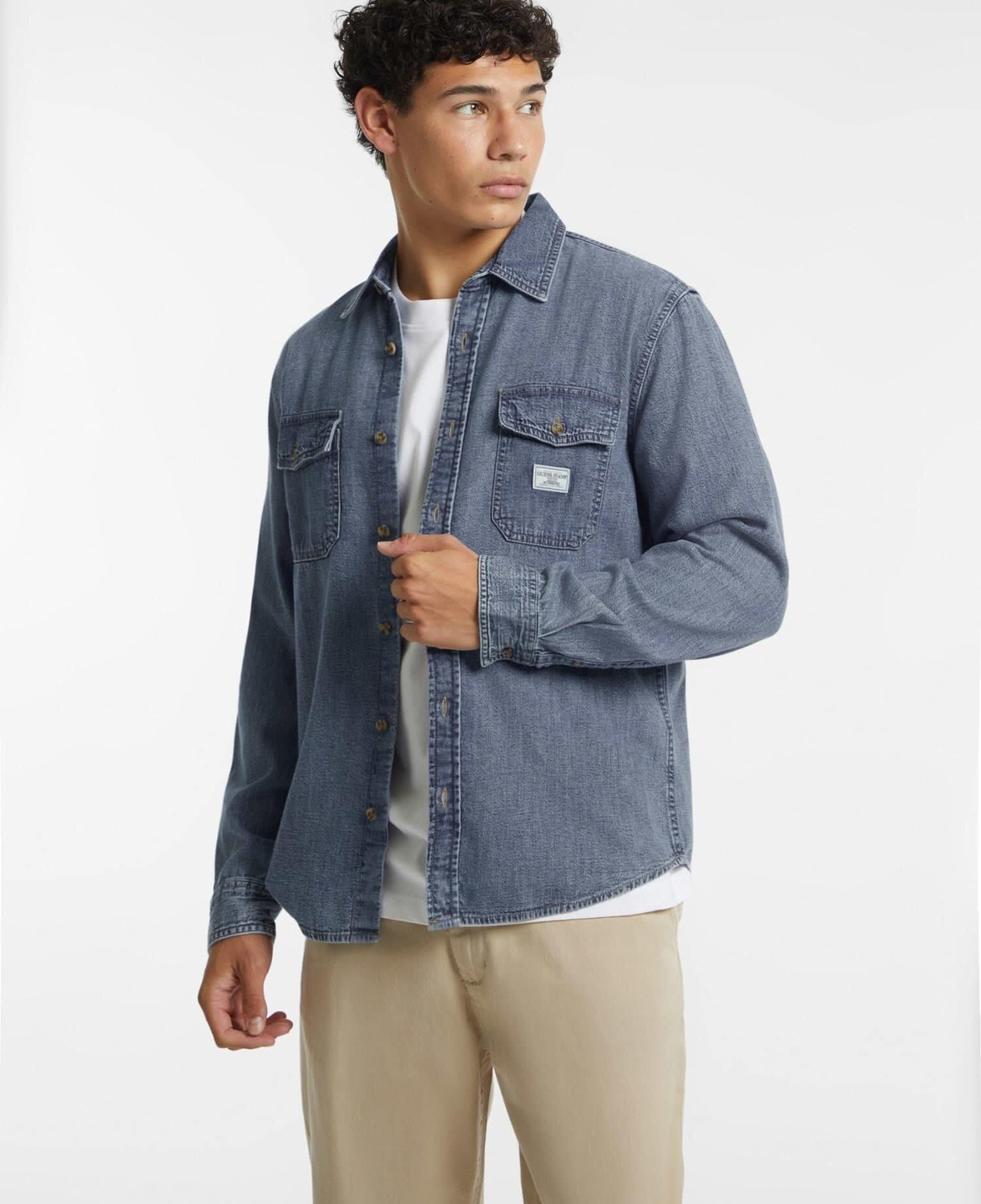 Guess Jeans Erkek Regular Fit Denim Gömlek