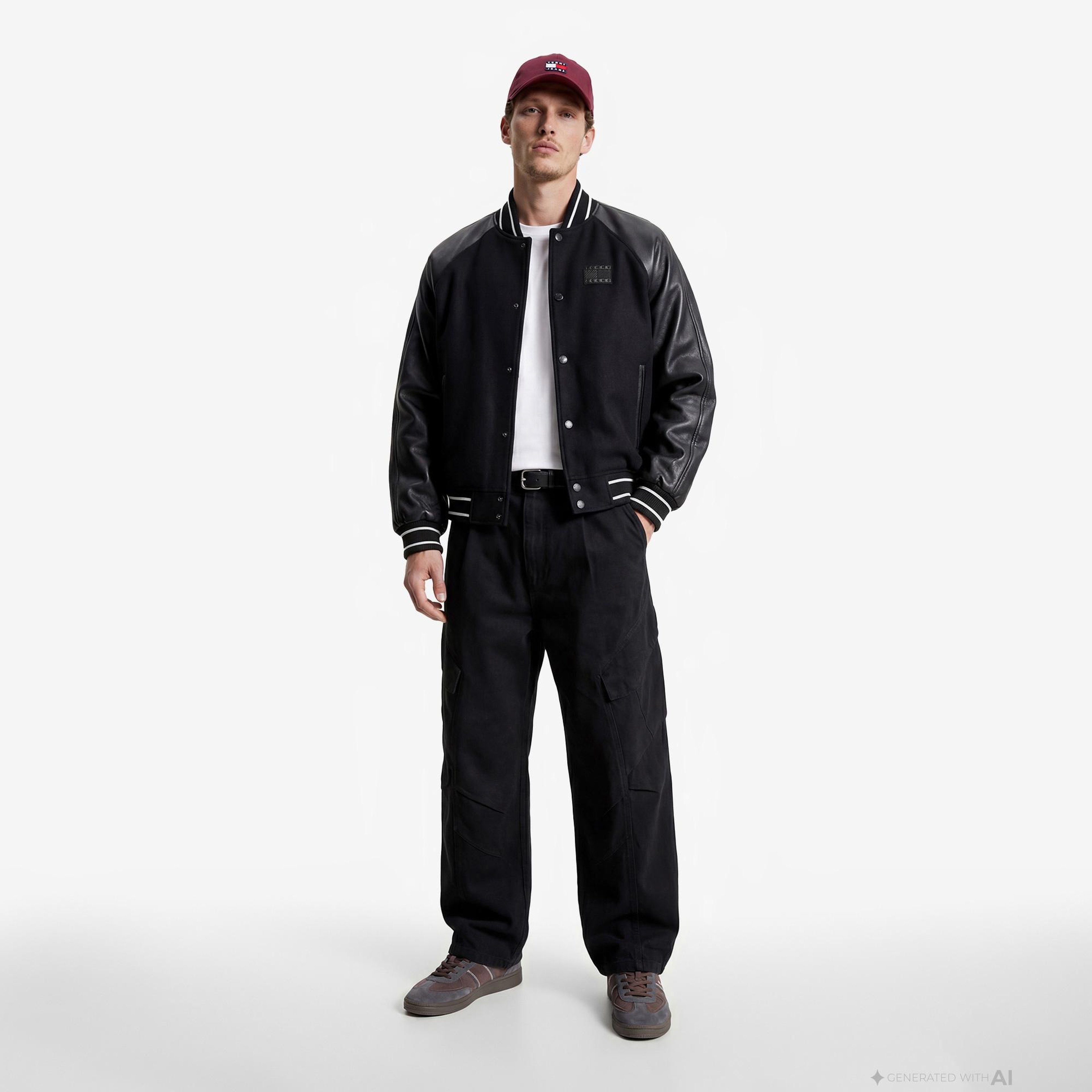 Tommy Hilfiger Varsity Erkek Siyah Ceket