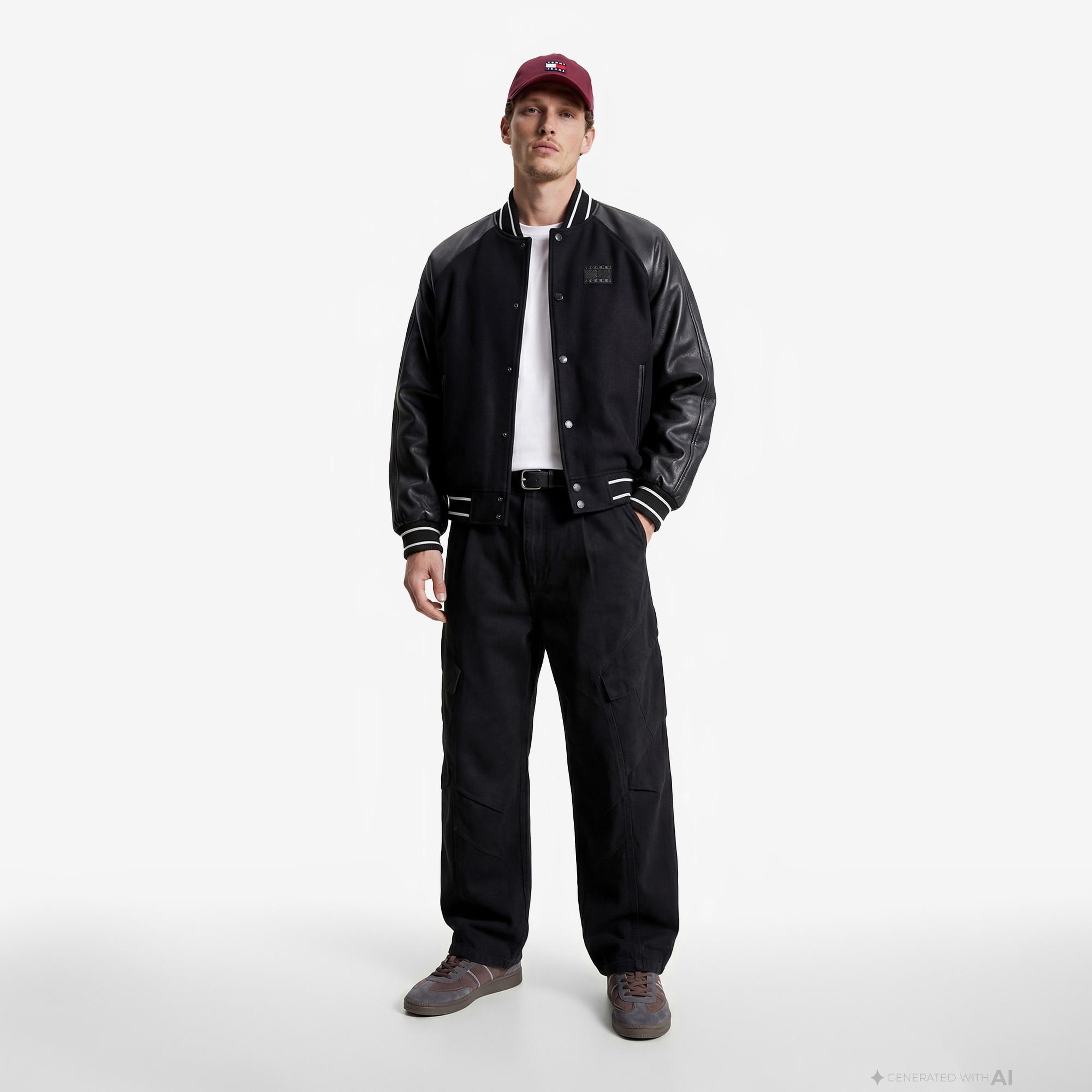 Tommy Hilfiger Varsity Erkek Siyah Ceket