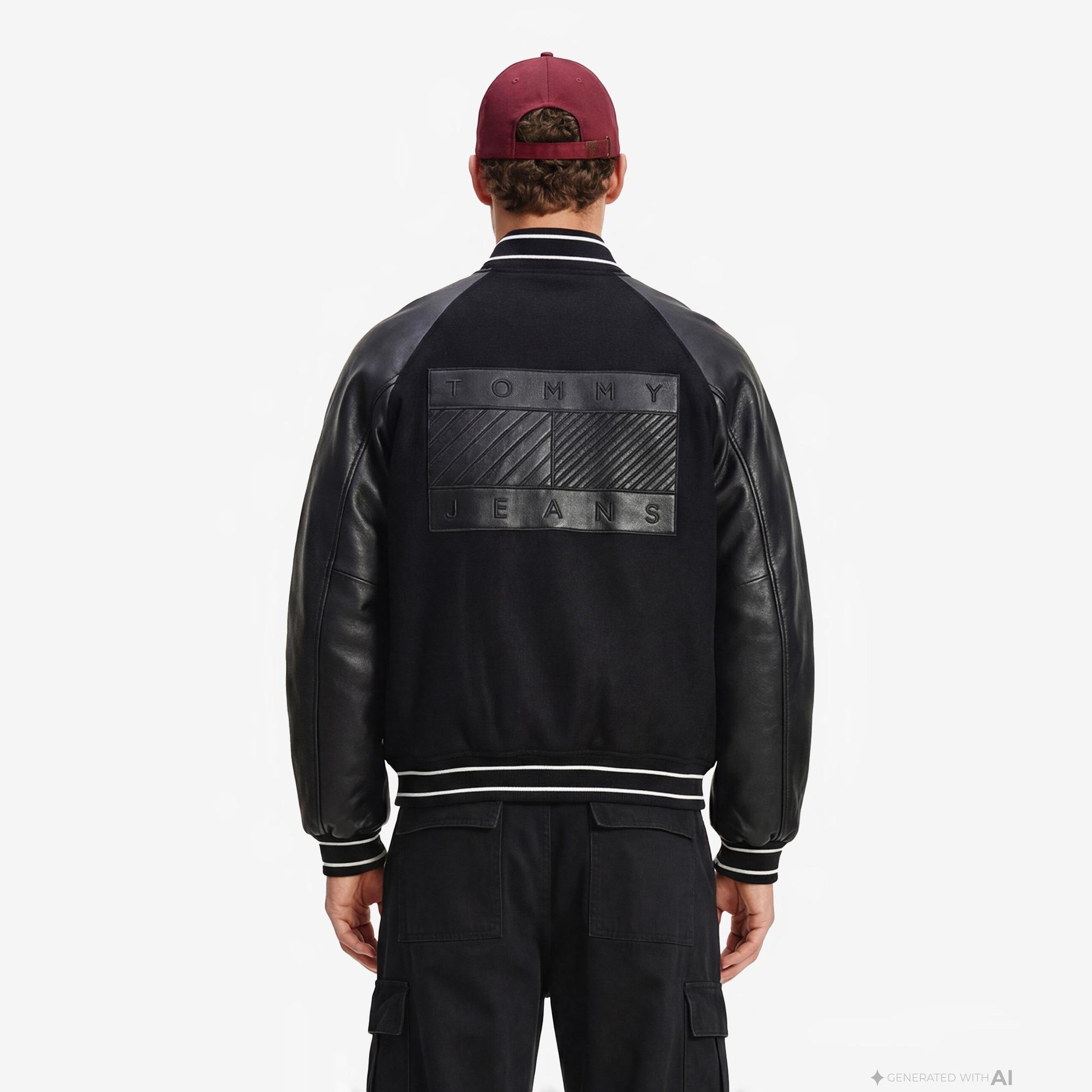 Tommy Hilfiger Varsity Erkek Siyah Ceket