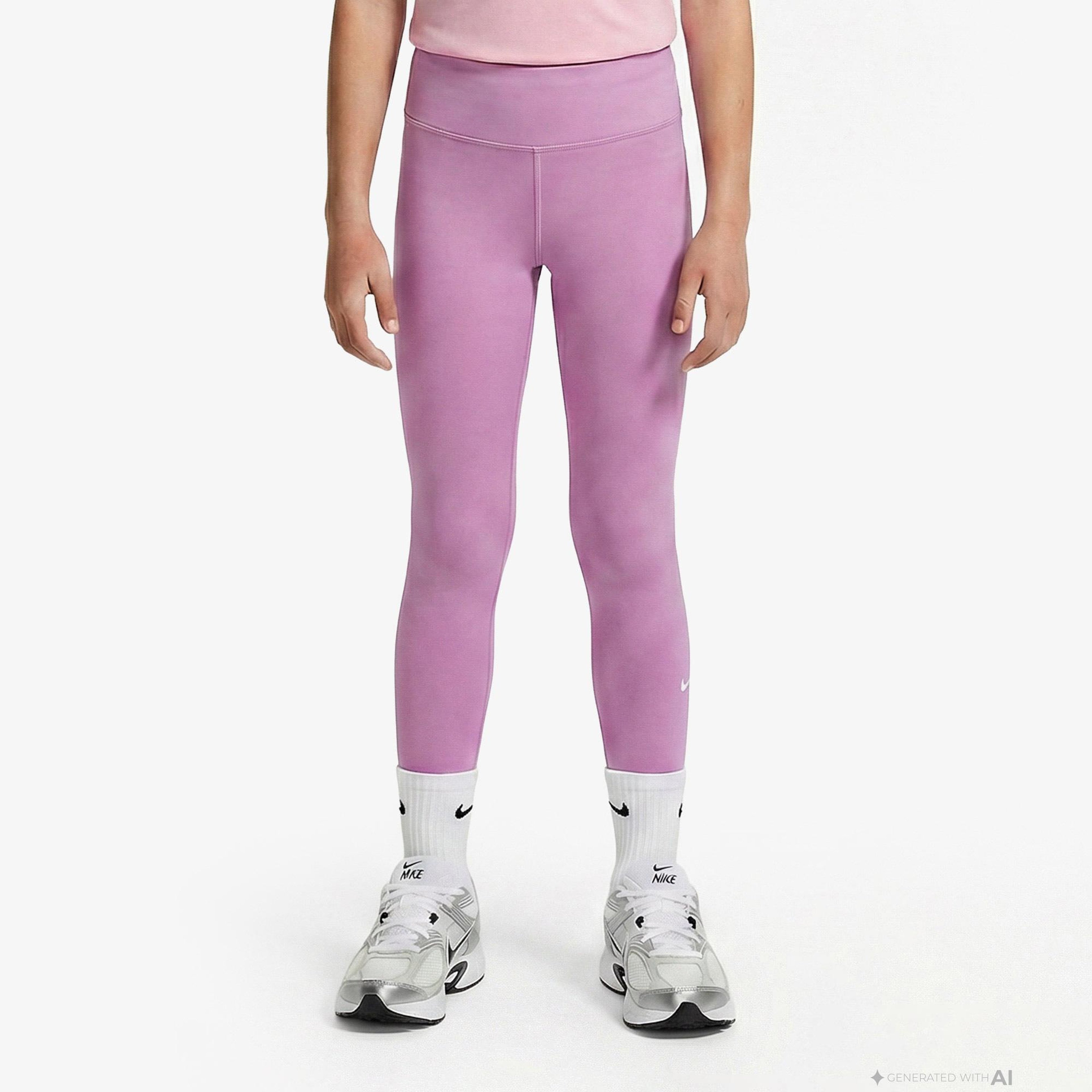 Nike Dri-Fit One Yüksel Belli Çocuk Pembe Tayt