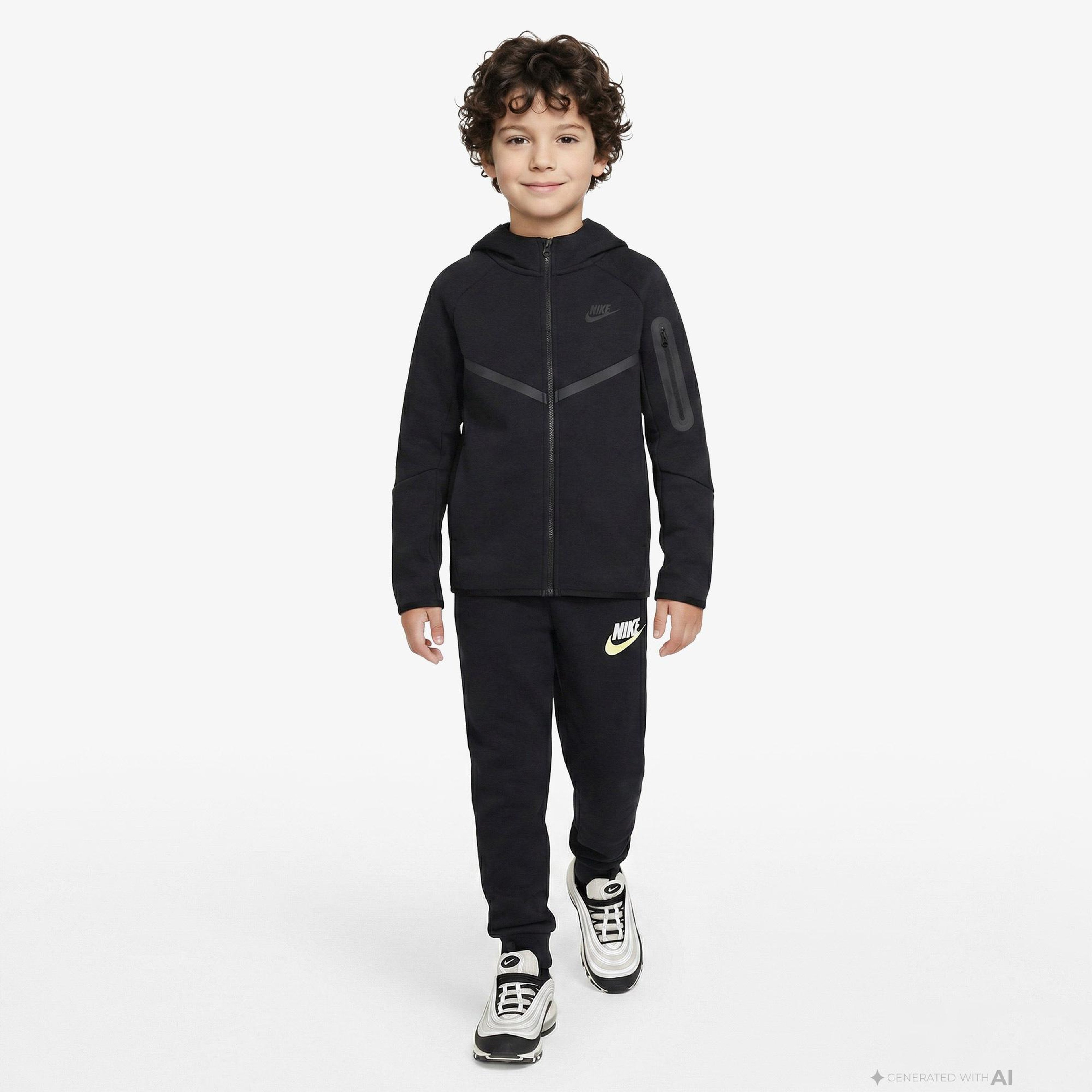 Nike Sportswear Tech Fleece Çocuk Siyah Eşofman Üstü