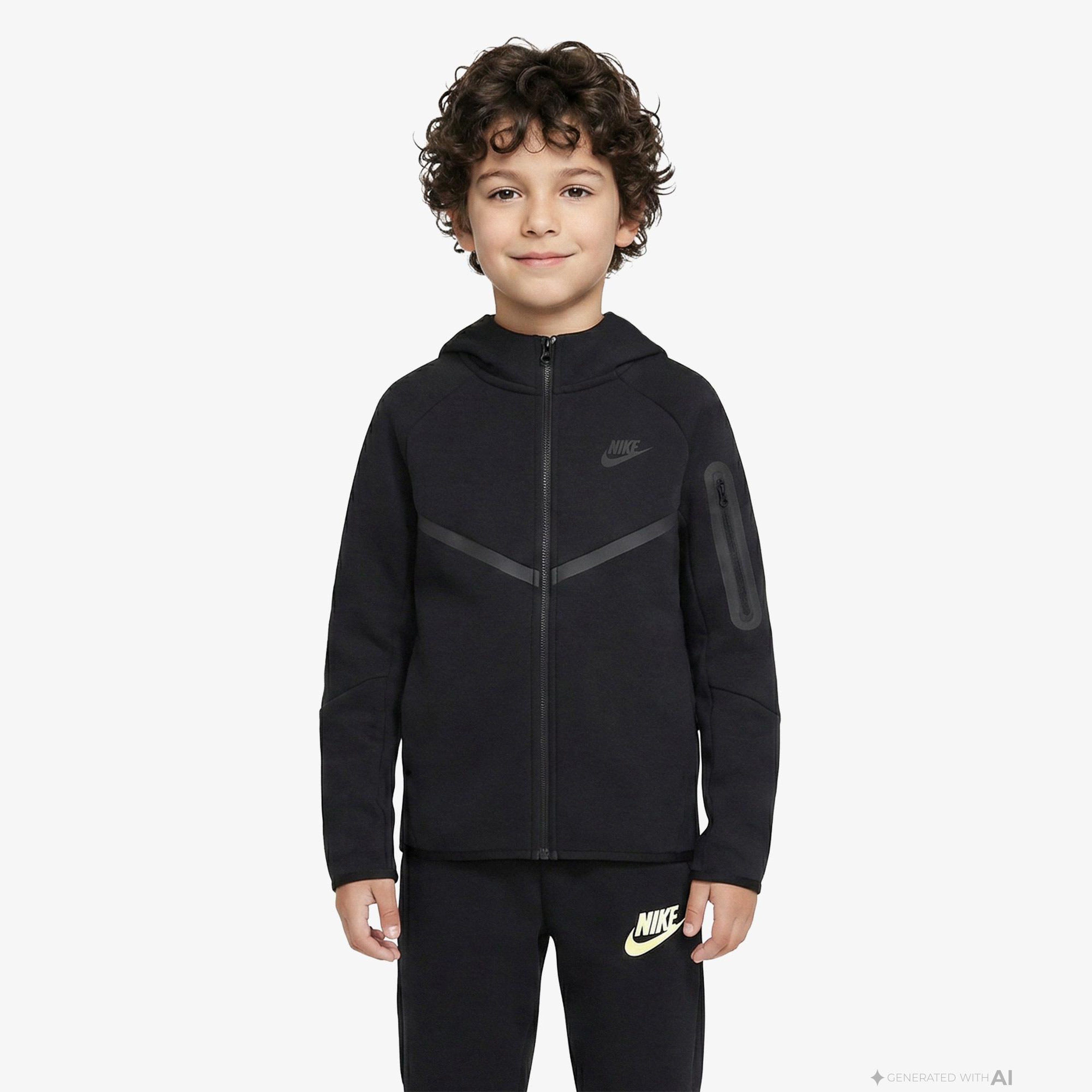Nike Sportswear Tech Fleece Çocuk Siyah Eşofman Üstü
