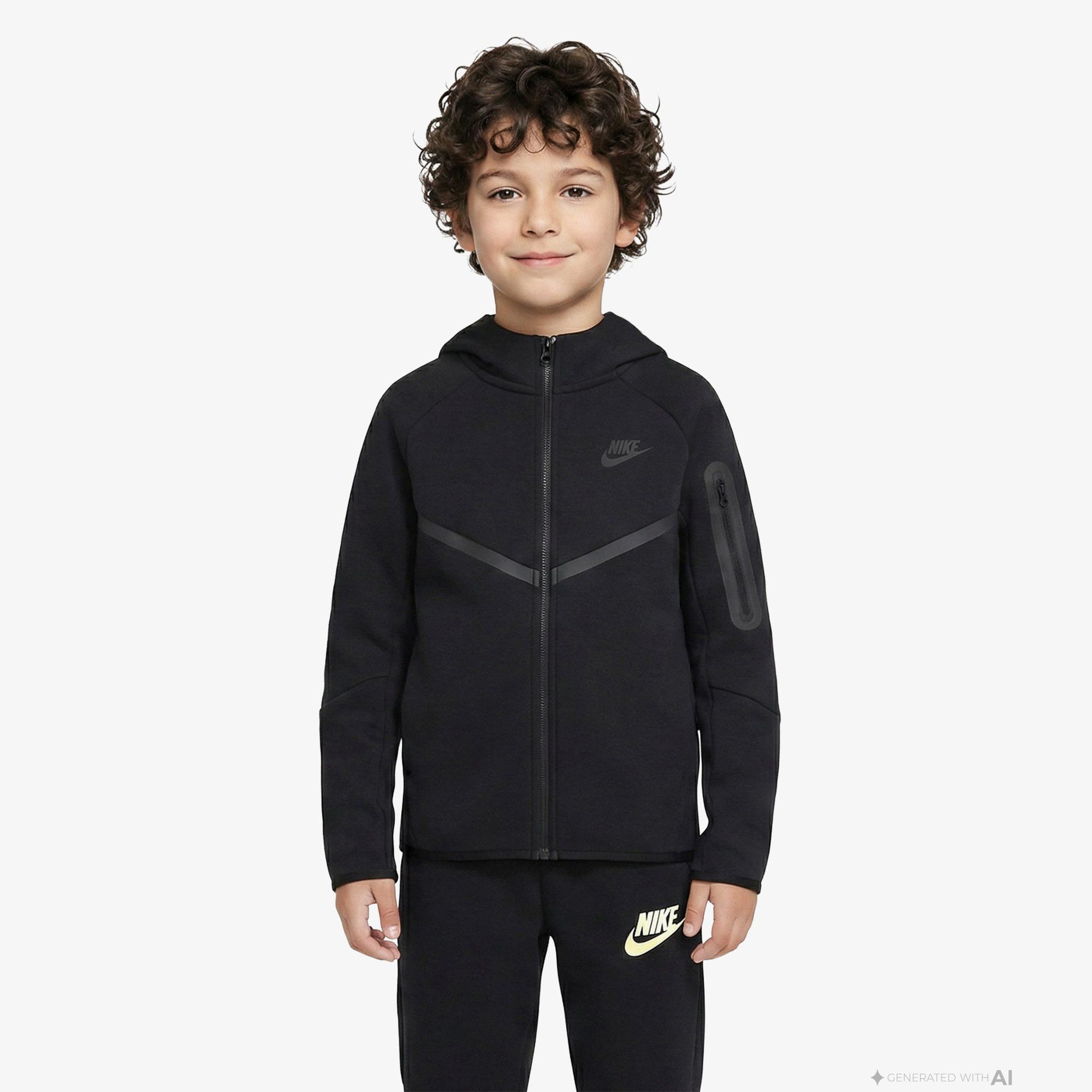 Nike Sportswear Tech Fleece Çocuk Siyah Eşofman Üstü