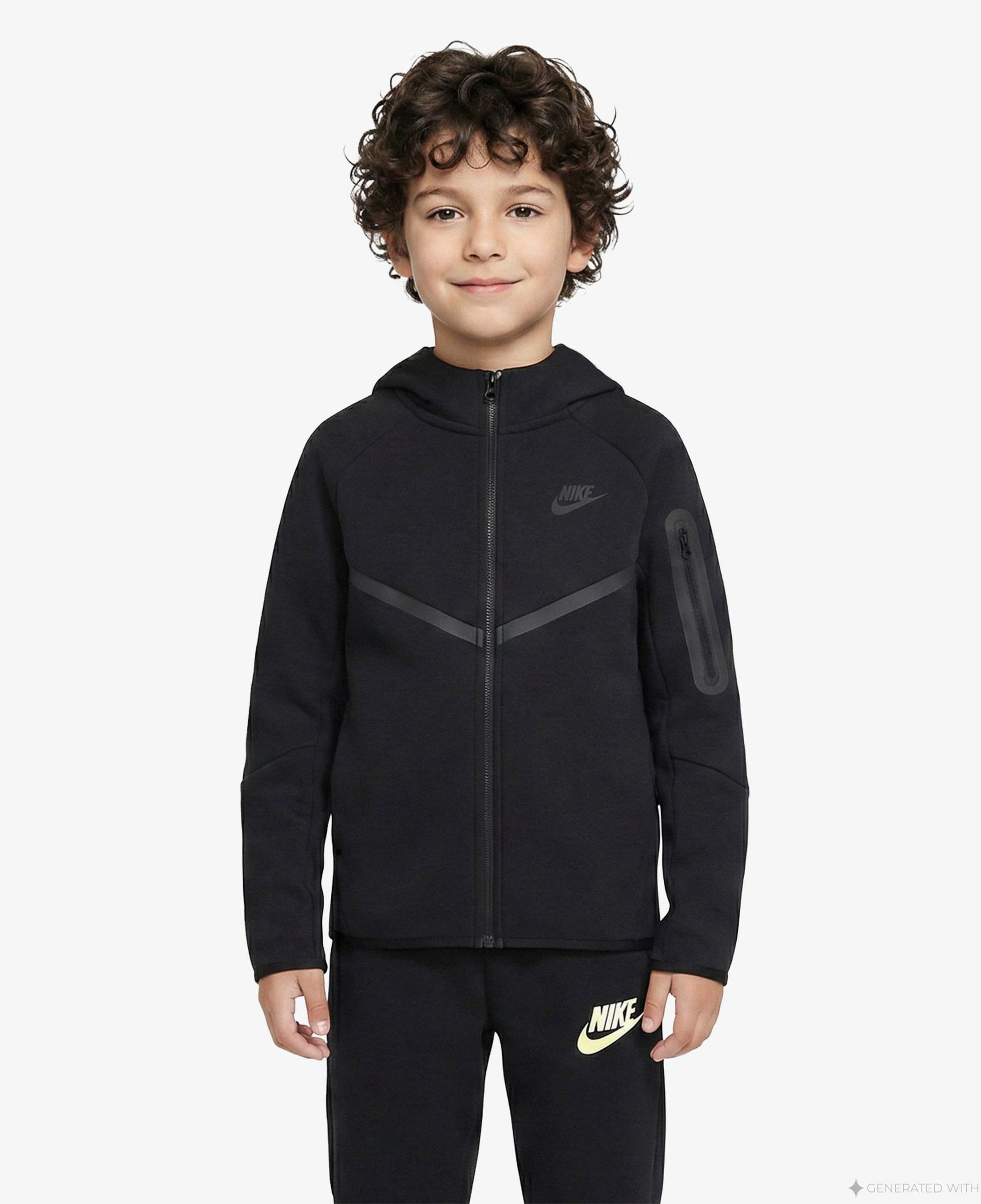Nike Sportswear Tech Fleece Çocuk Siyah Eşofman Üstü