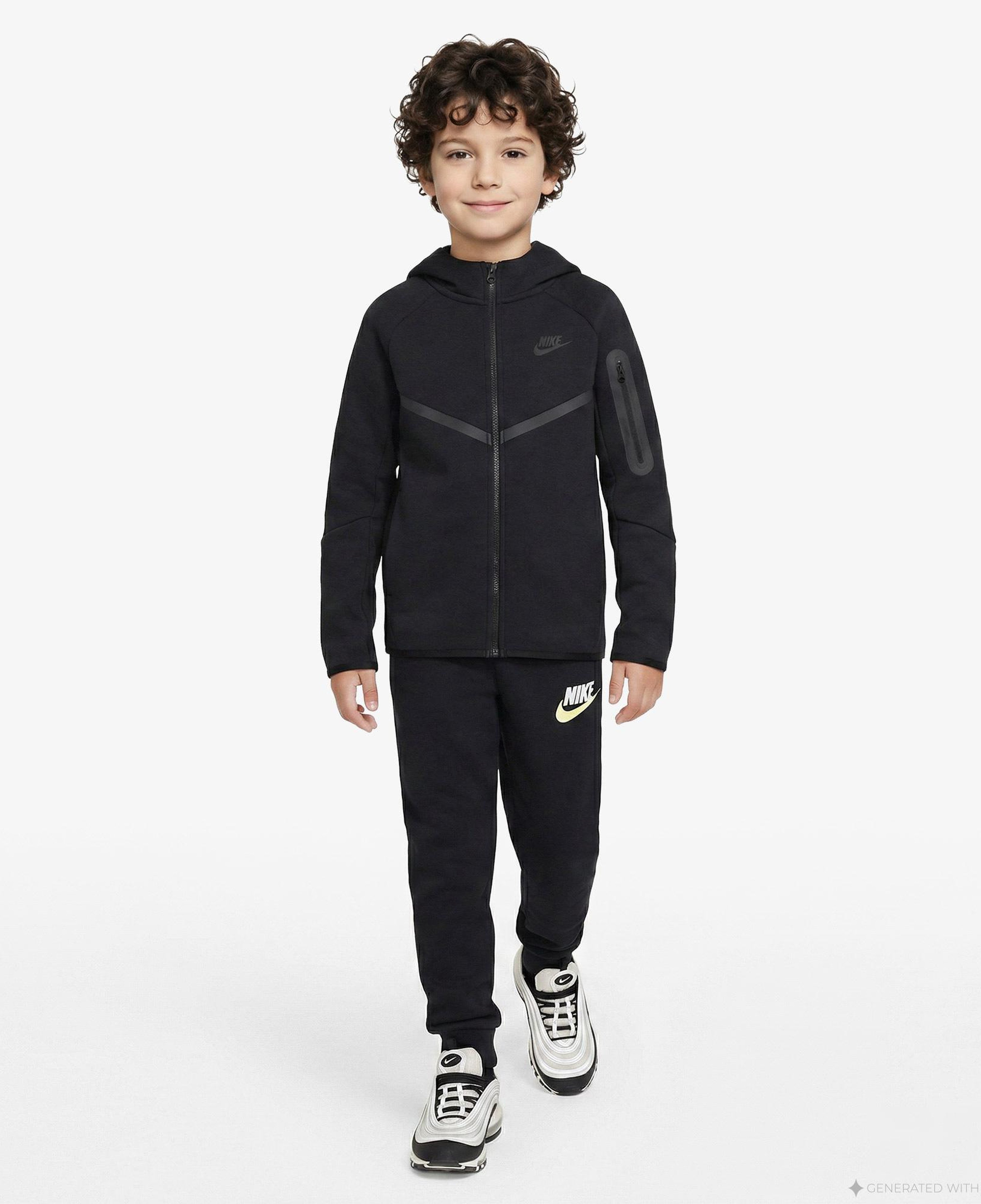 Nike Sportswear Tech Fleece Çocuk Siyah Eşofman Üstü