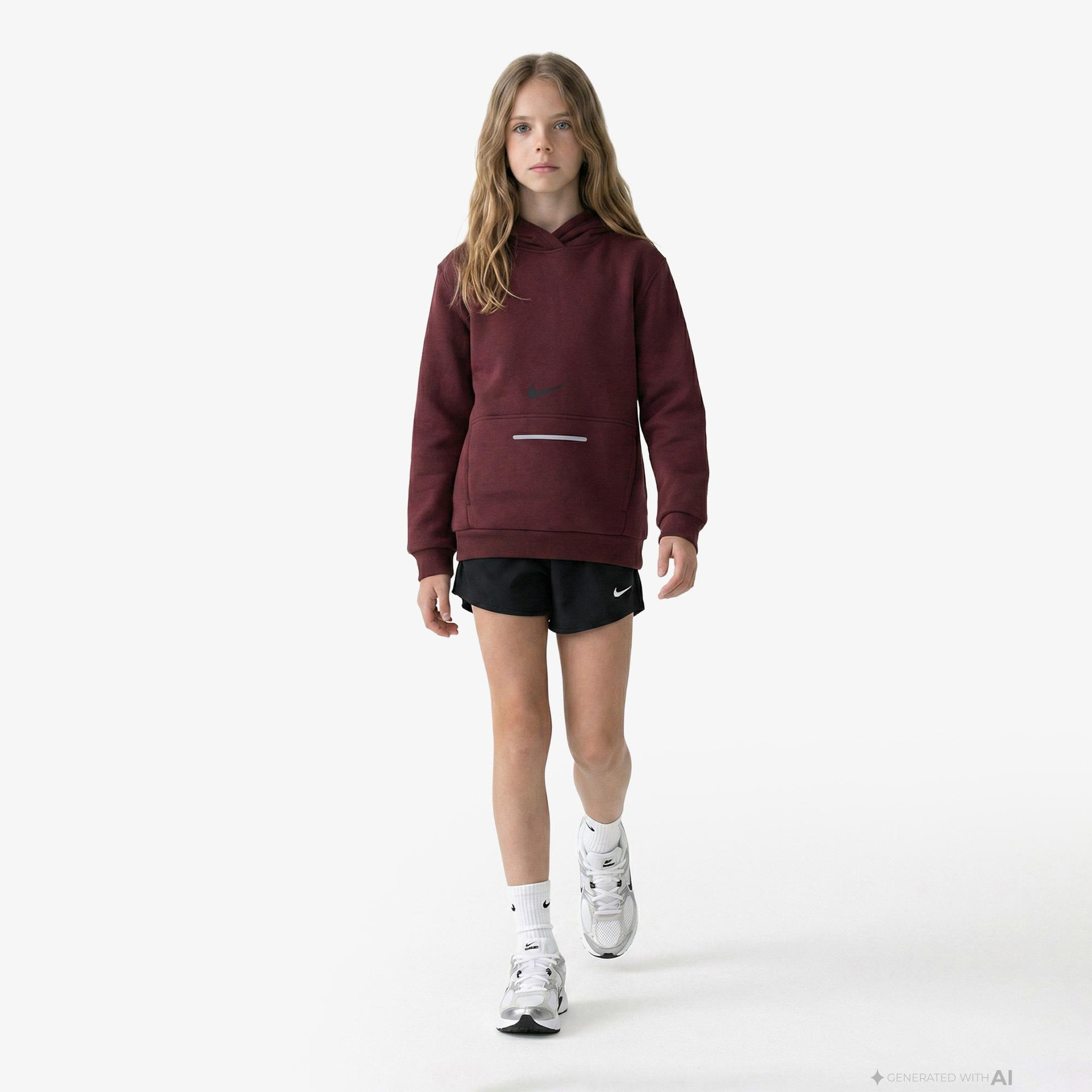 Nike Sportswear Club Fleece Çocuk Bordo Kapüşonlu Hoodie