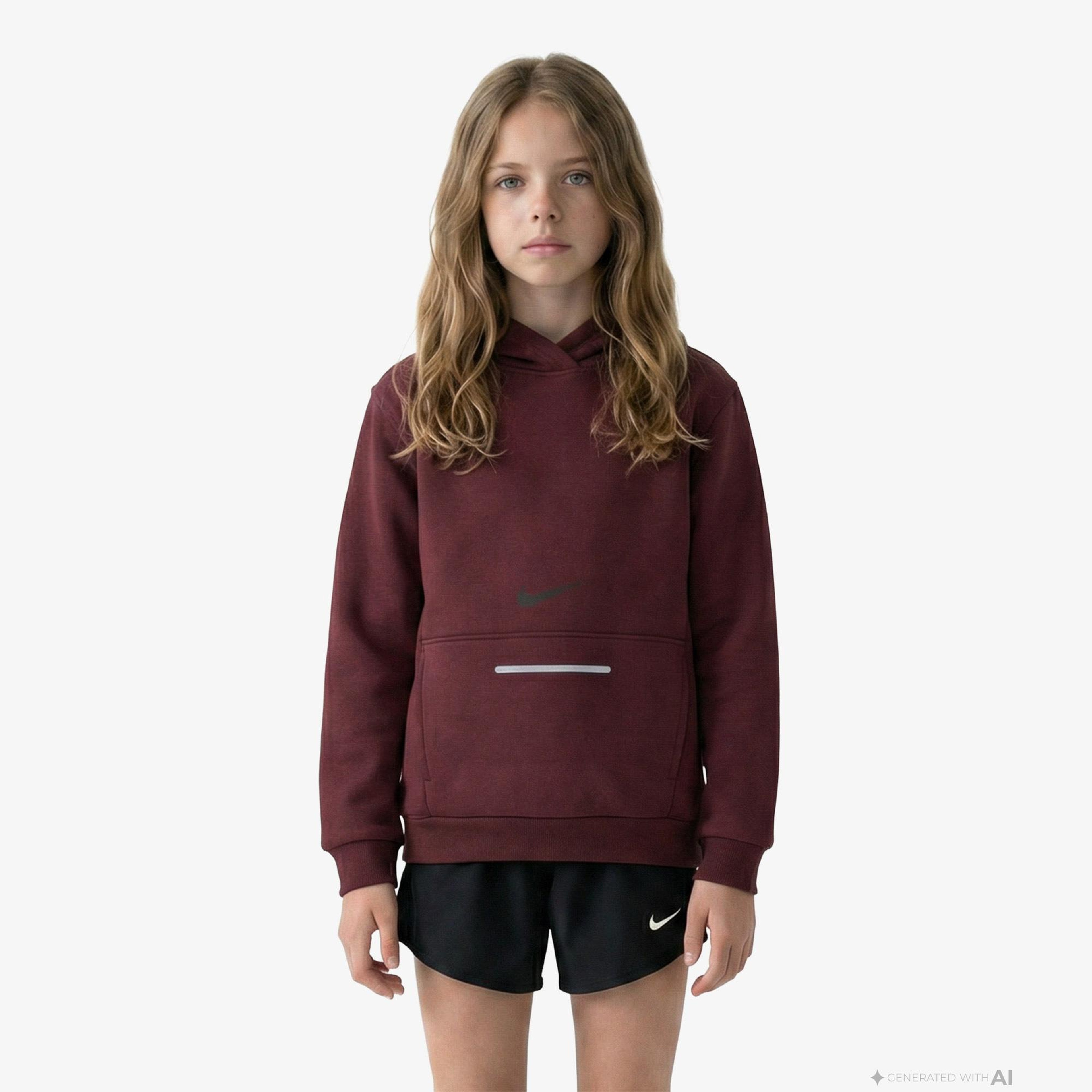 Nike Sportswear Club Fleece Çocuk Bordo Kapüşonlu Hoodie