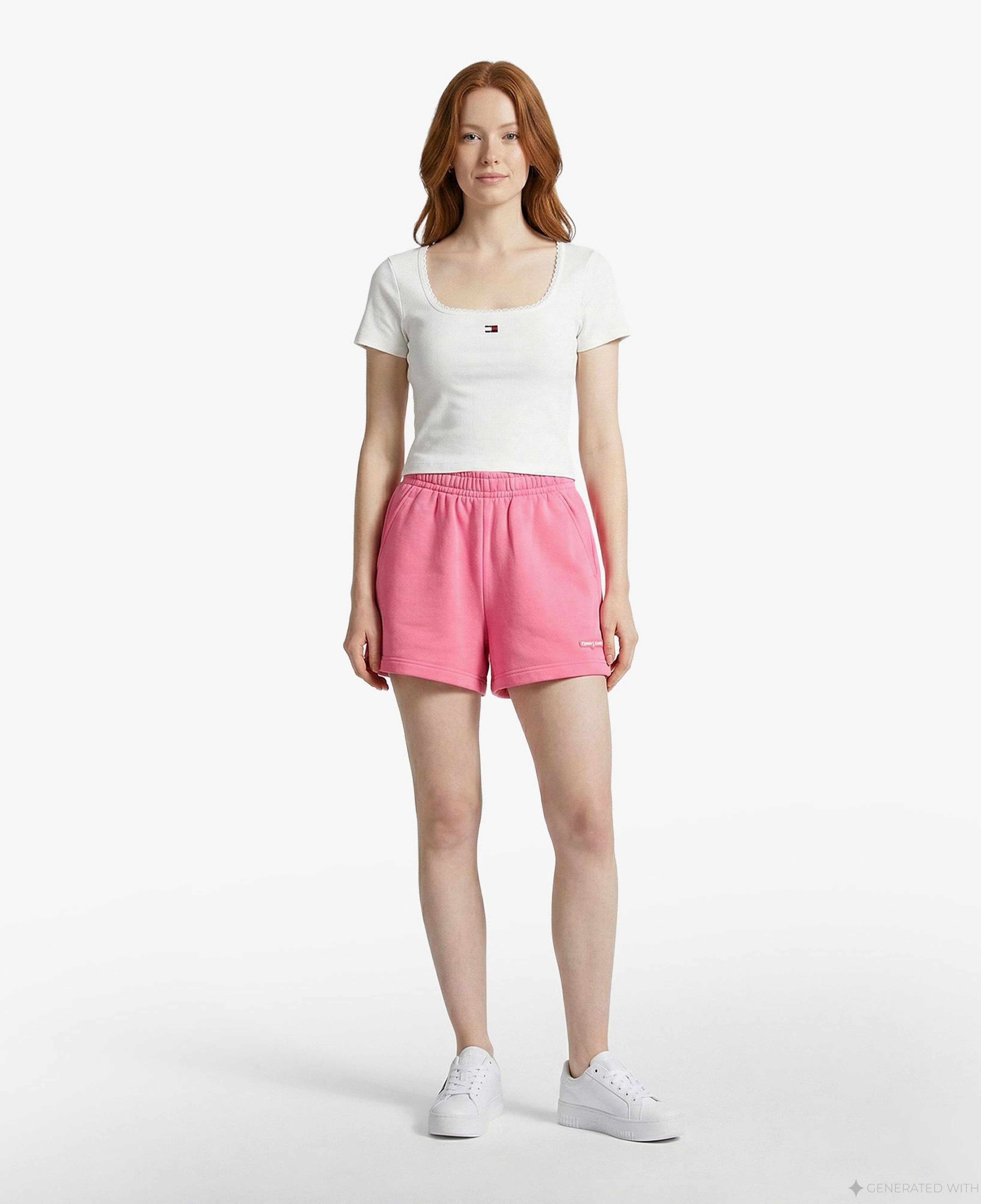 Tommy Hilfiger Script Kadın Pembe Şort