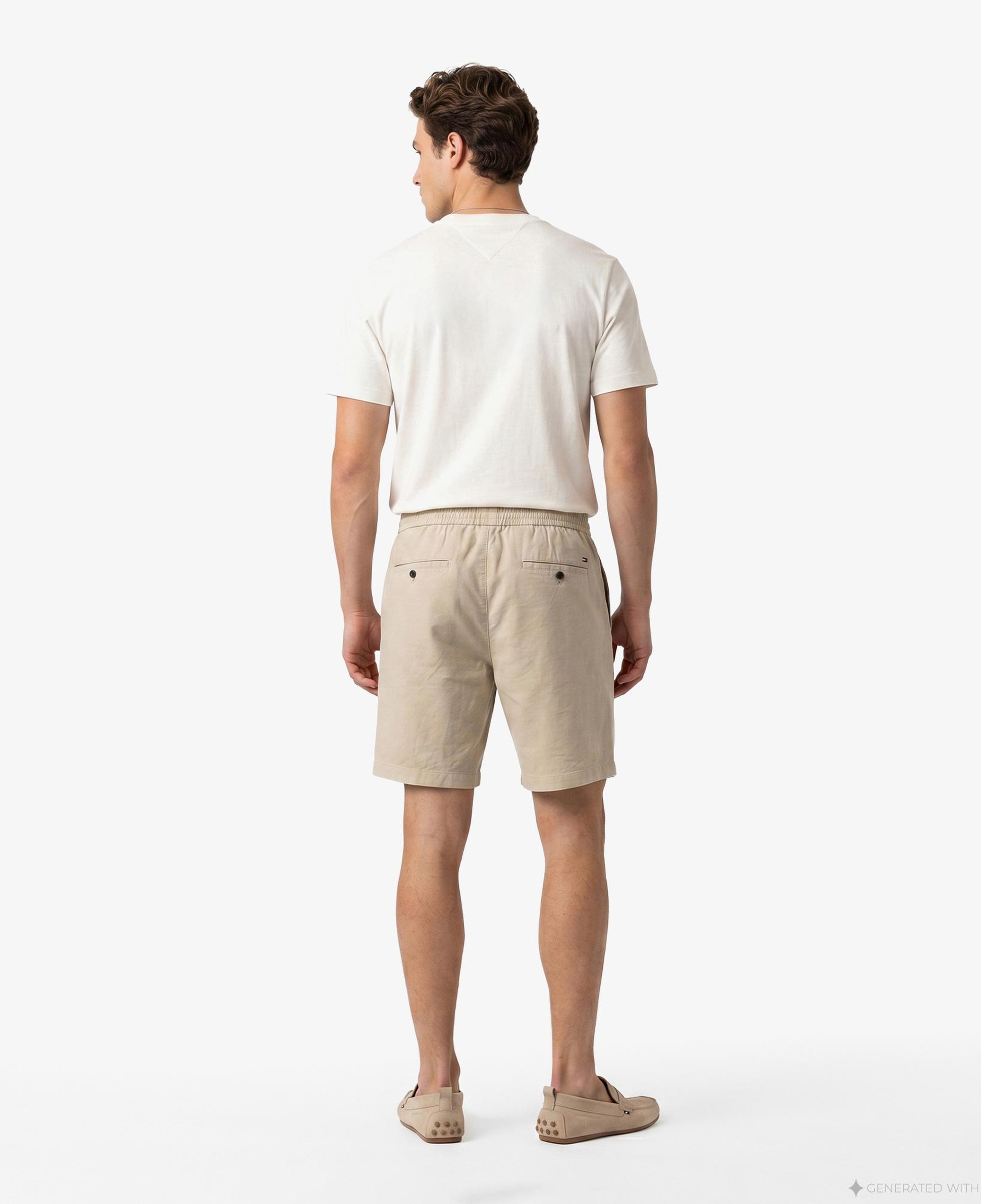 Tommy Hilfiger Seasonal Quality Erkek Bej Keten Şort