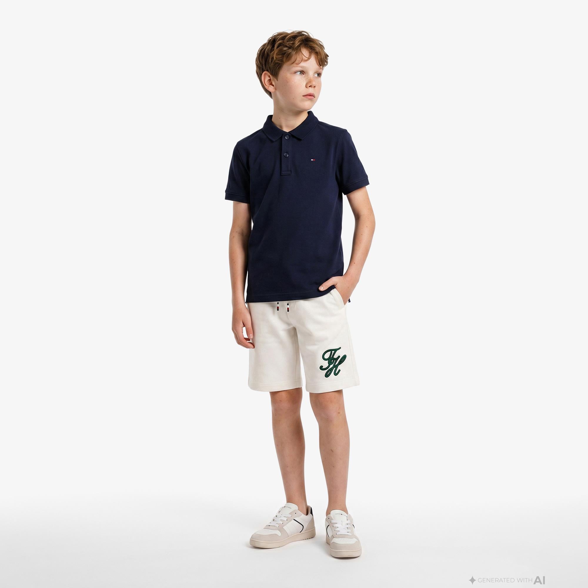 Tommy Hilfiger Essentials Çocuk Lacivert Polo Yaka T-Shirt