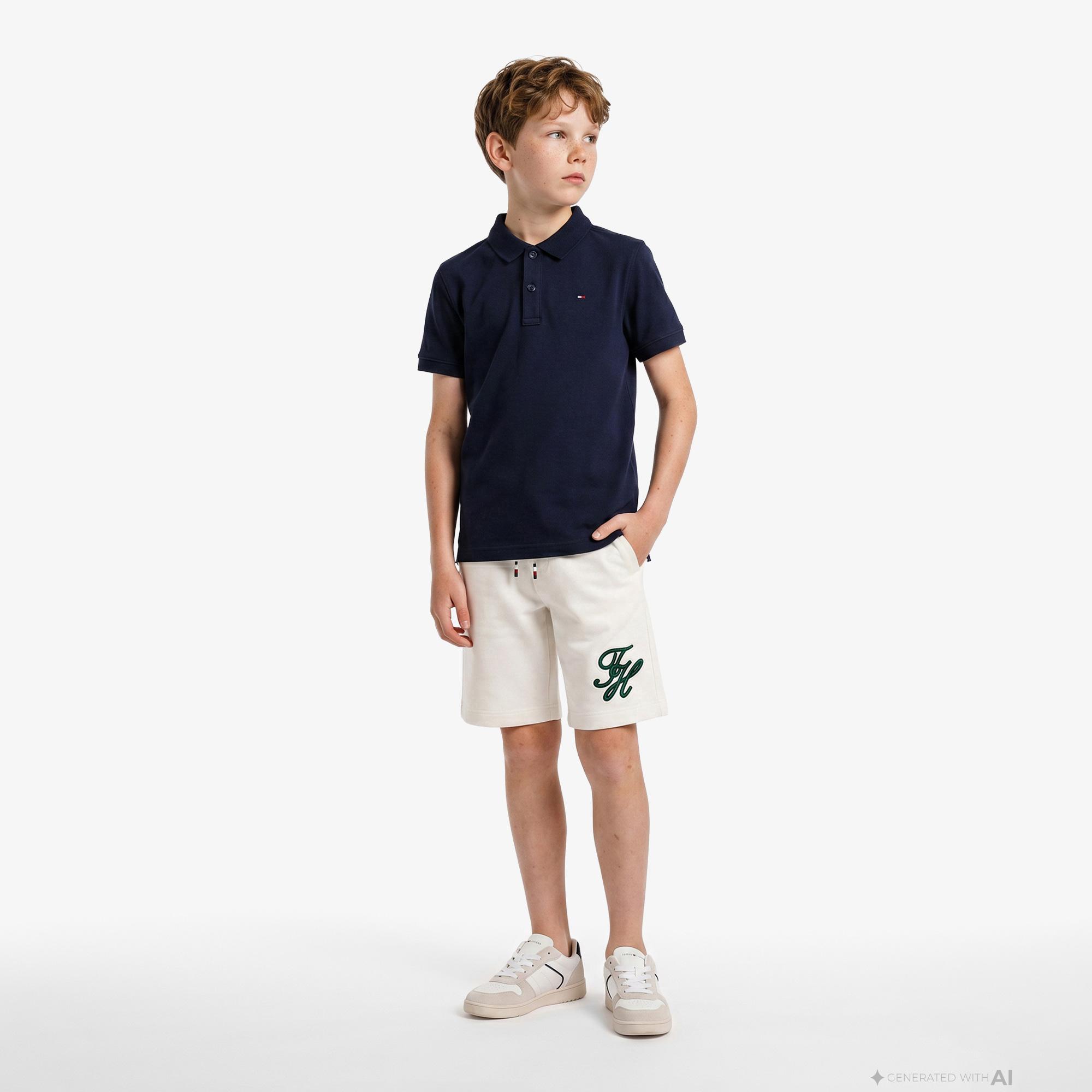 Tommy Hilfiger Essentials Çocuk Lacivert Polo Yaka T-Shirt