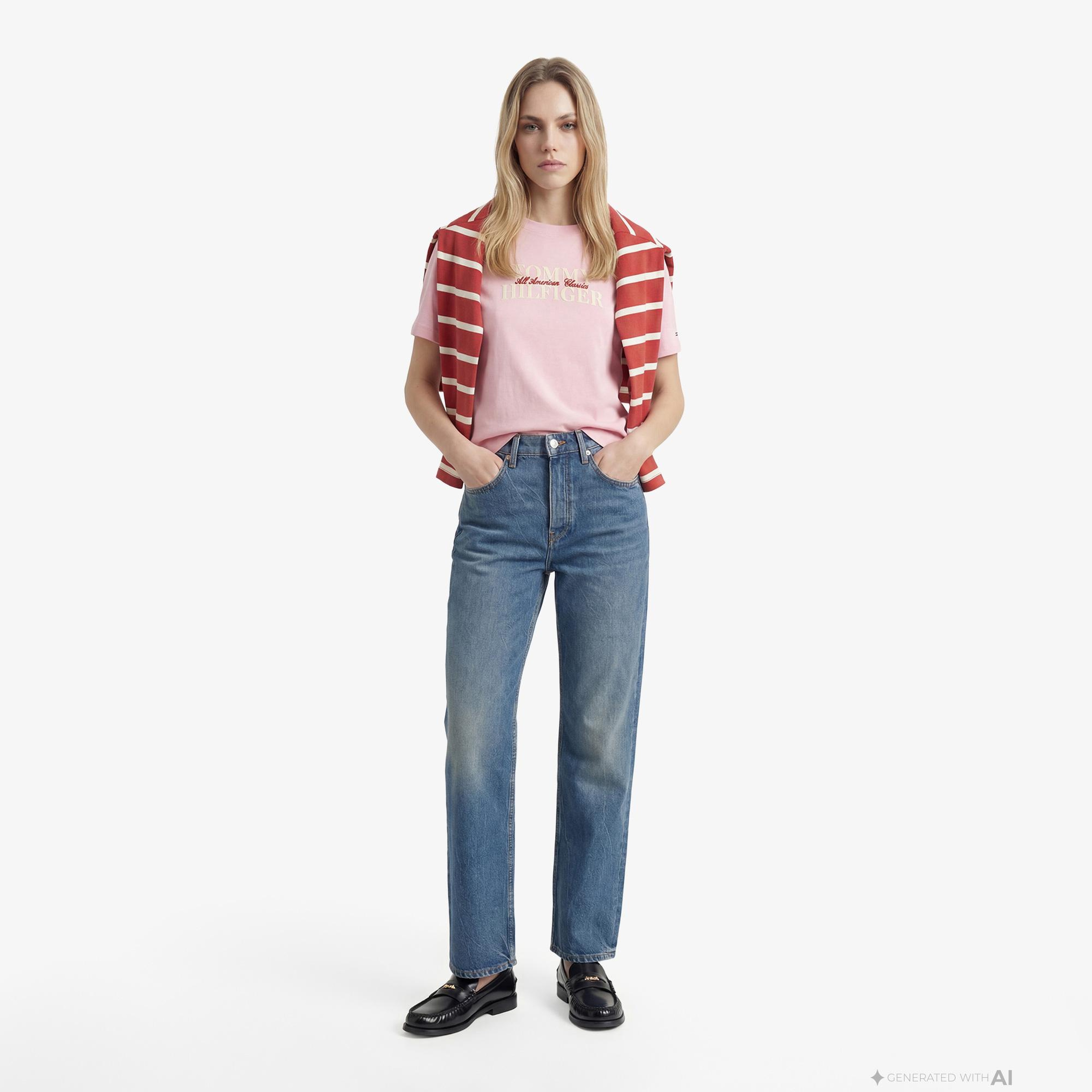 Tommy Hilfiger Classics Kadın Pembe T-Shirt