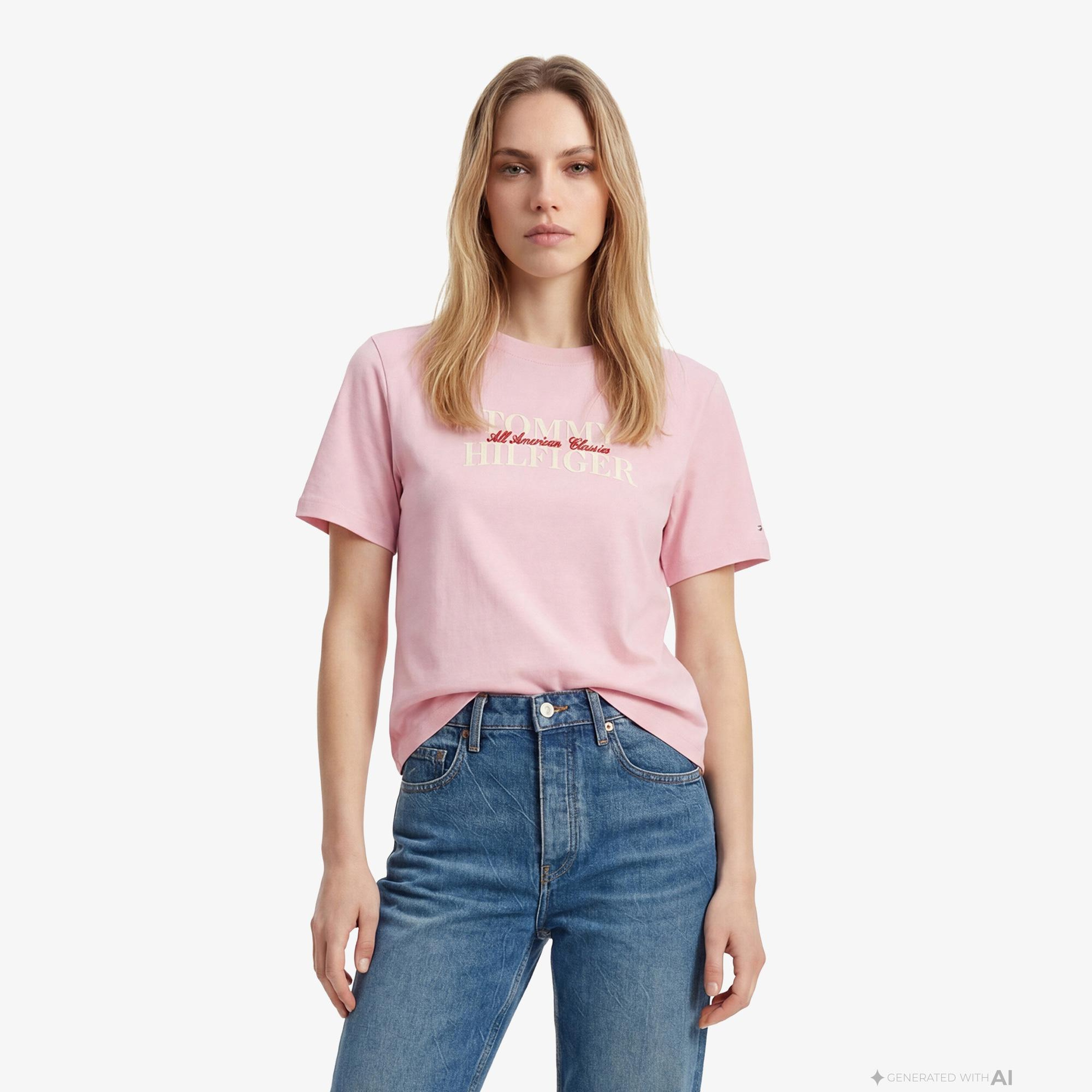 Tommy Hilfiger Classics Kadın Pembe T-Shirt