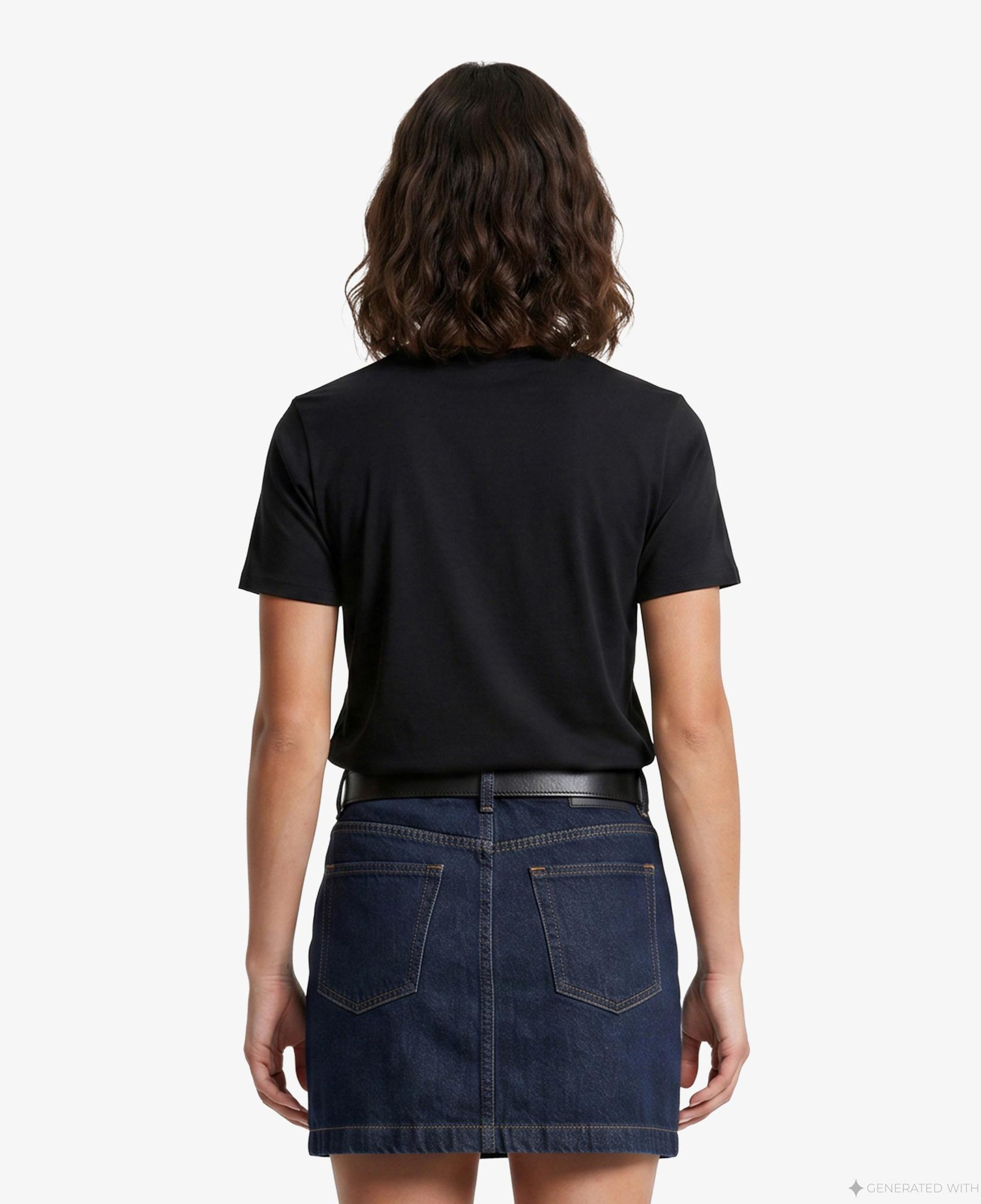 Calvin Klein Classic Foil Monologo Kadın Siyah T-Shirt