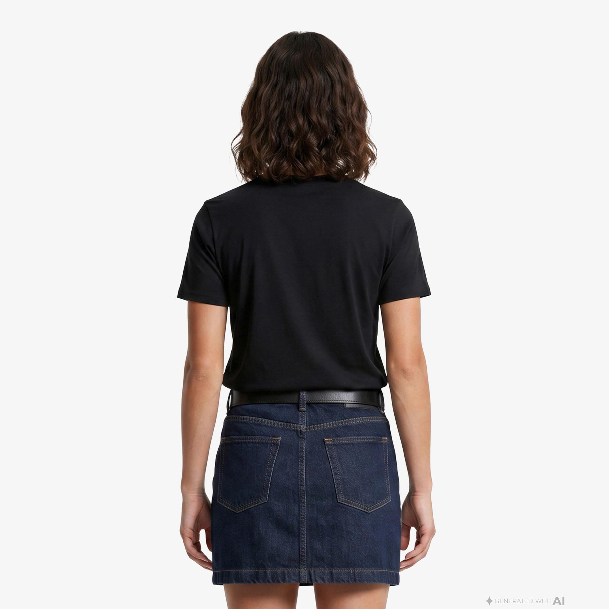 Calvin Klein Classic Foil Monologo Kadın Siyah T-Shirt