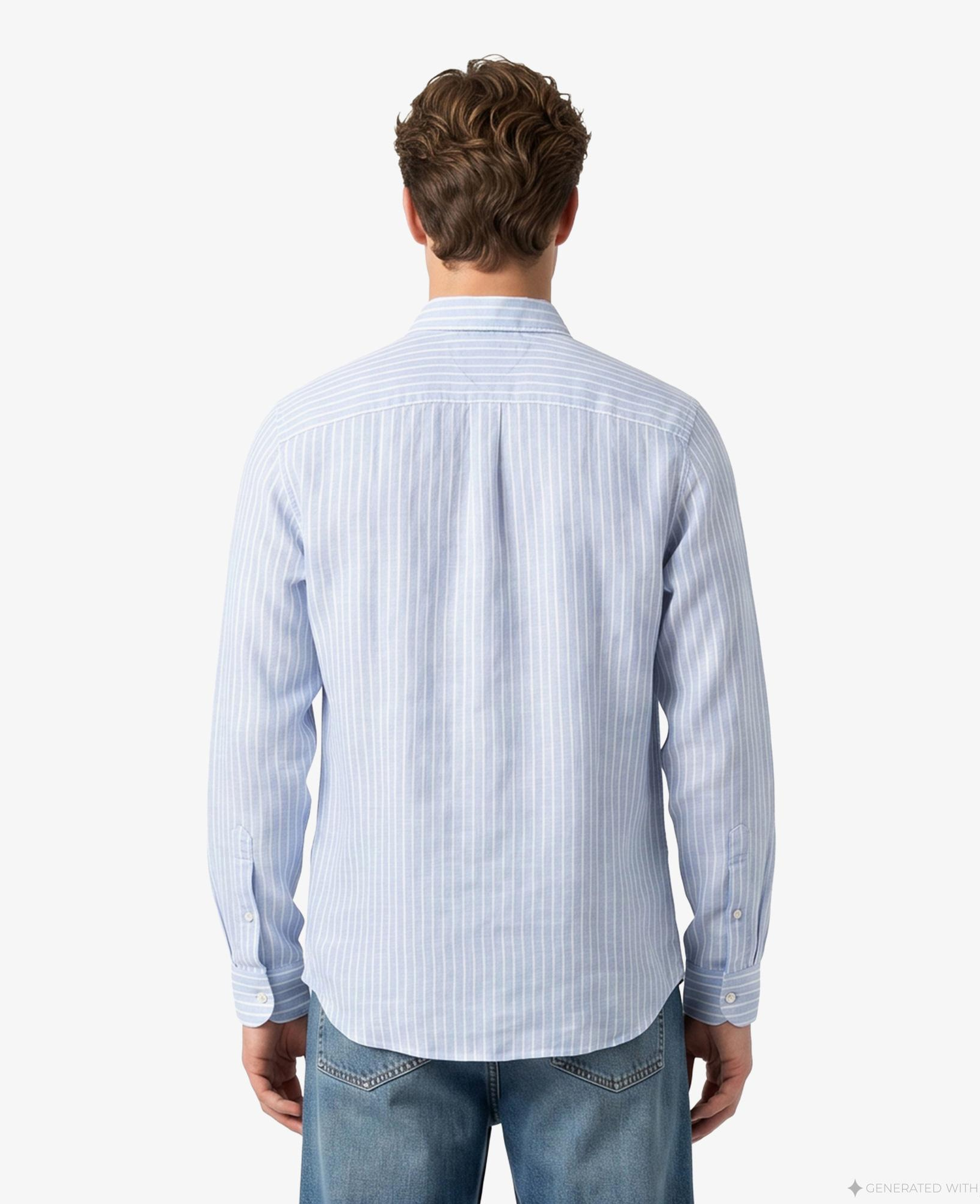 Tommy Hilfiger Seasonal Quality Erkek Mavi Keten Gömlek