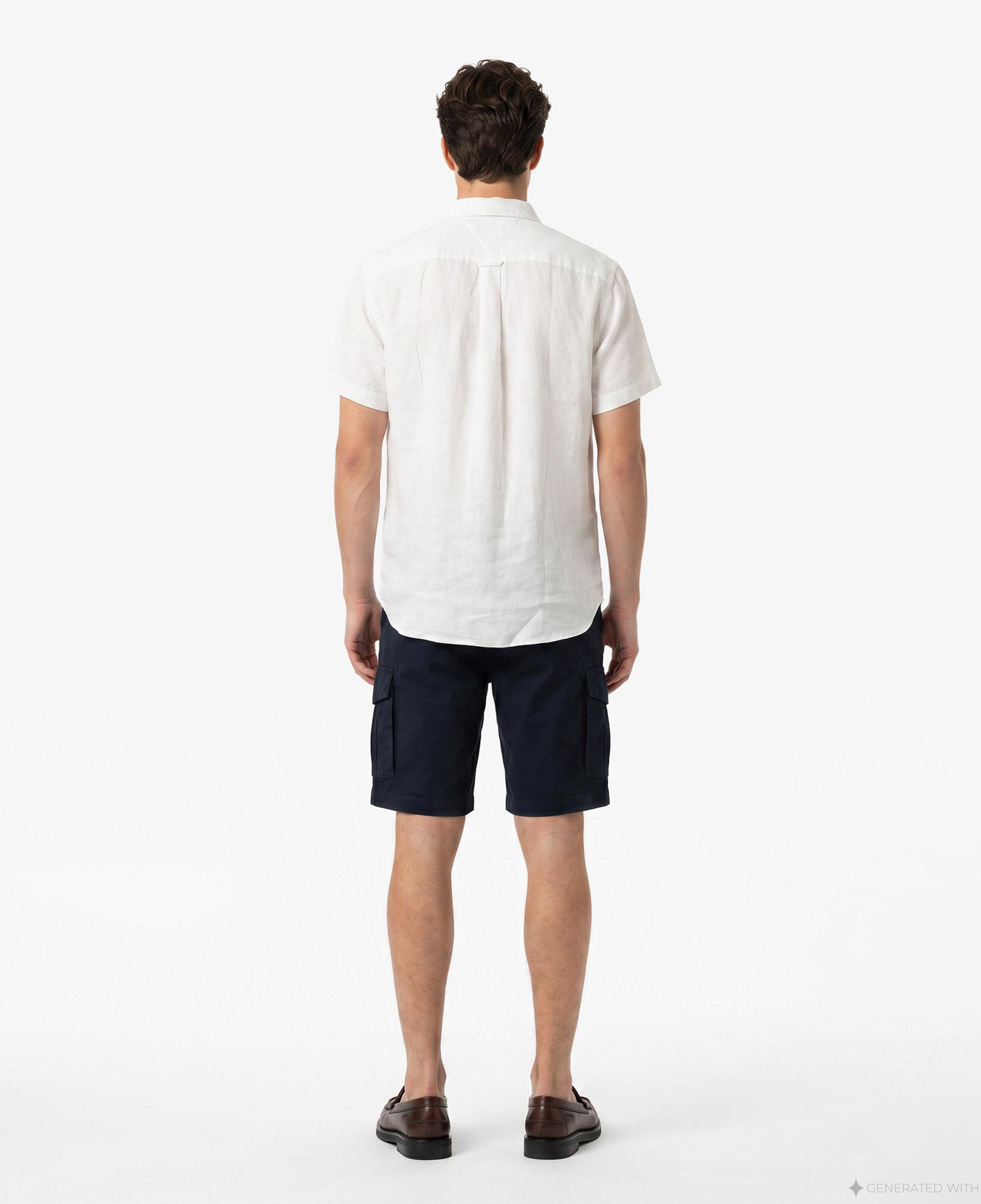 Tommy Hilfiger Inverse Climate Erkek Beyaz Keten Gömlek