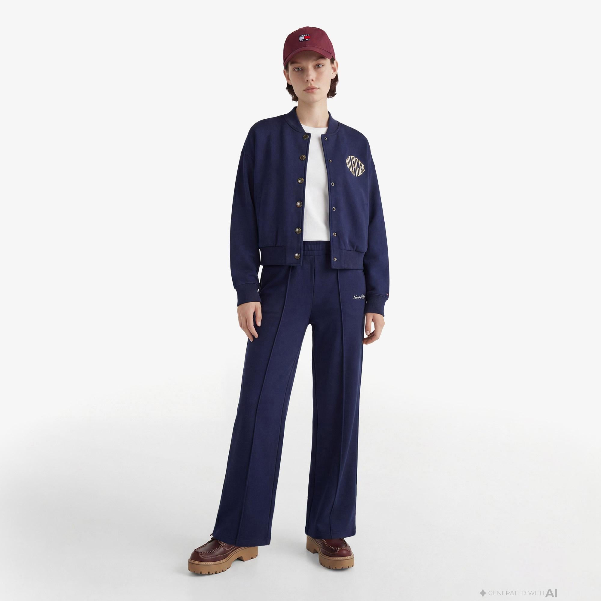 Tommy Hilfiger Gold Btn Script Kadın Lacivert Eşofman Altı