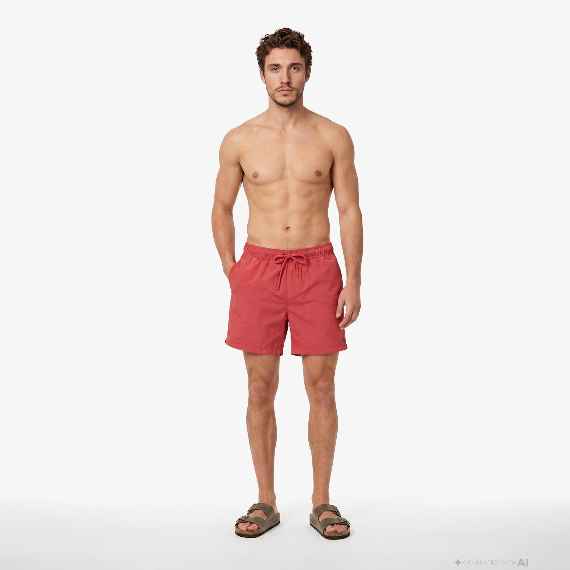 Tommy Hilfiger Essentials Erkek Kırmızı Deniz Şortu