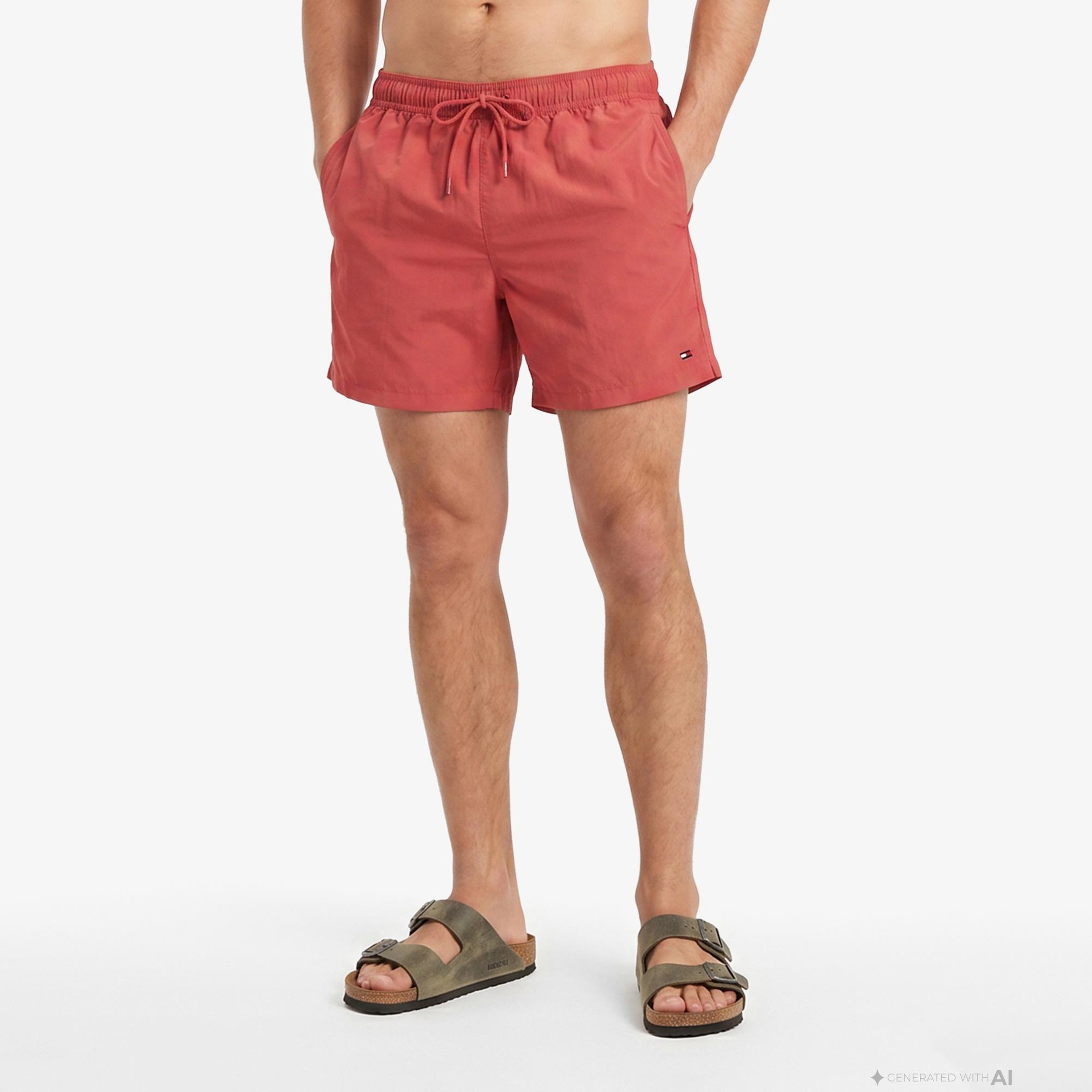 Tommy Hilfiger Essentials Erkek Kırmızı Deniz Şortu
