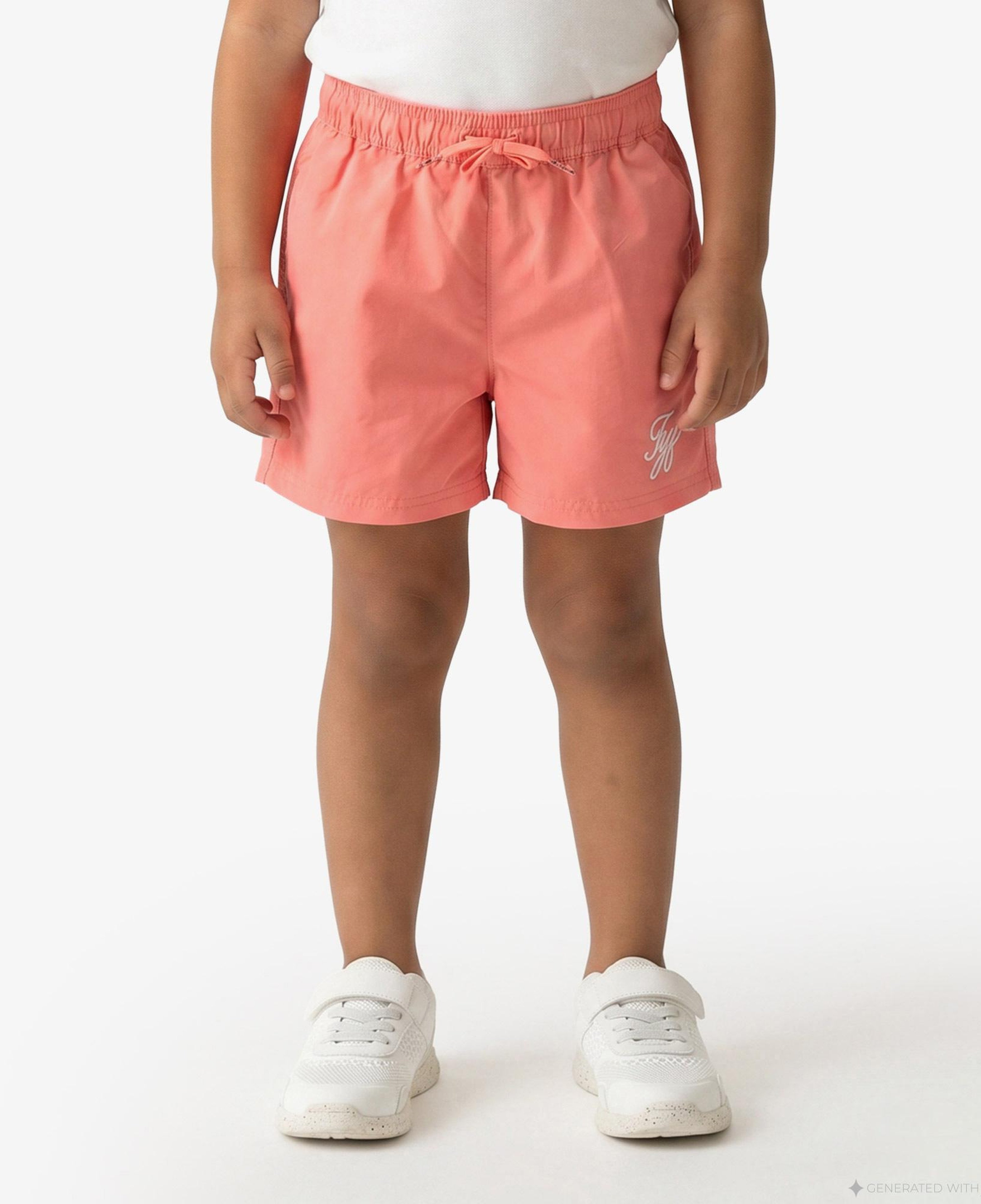 Tommy Hilfiger Script Çocuk Pembe Deniz Şortu