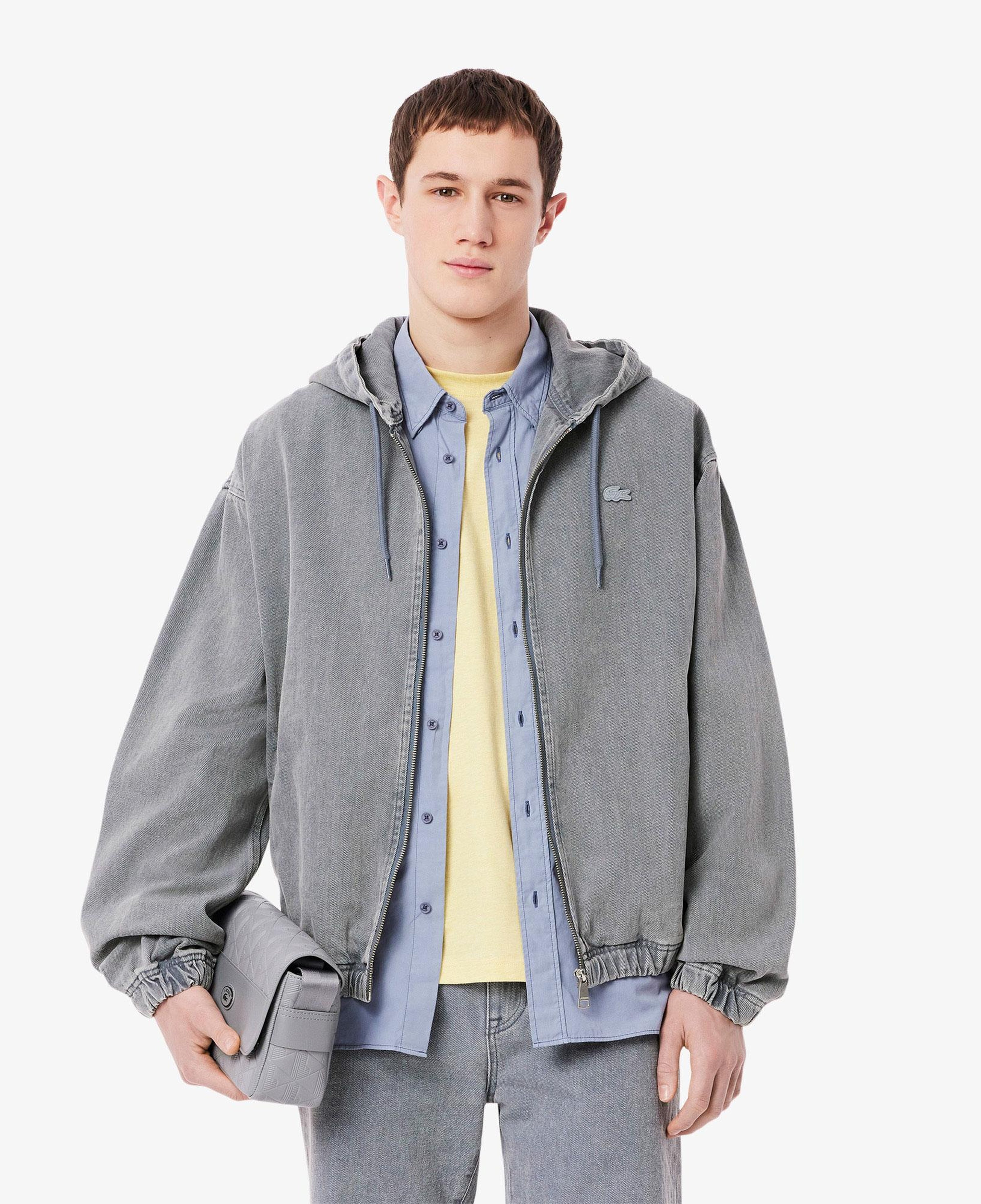 Lacoste Erkek Kapüşonlu Denim Gri Ceket