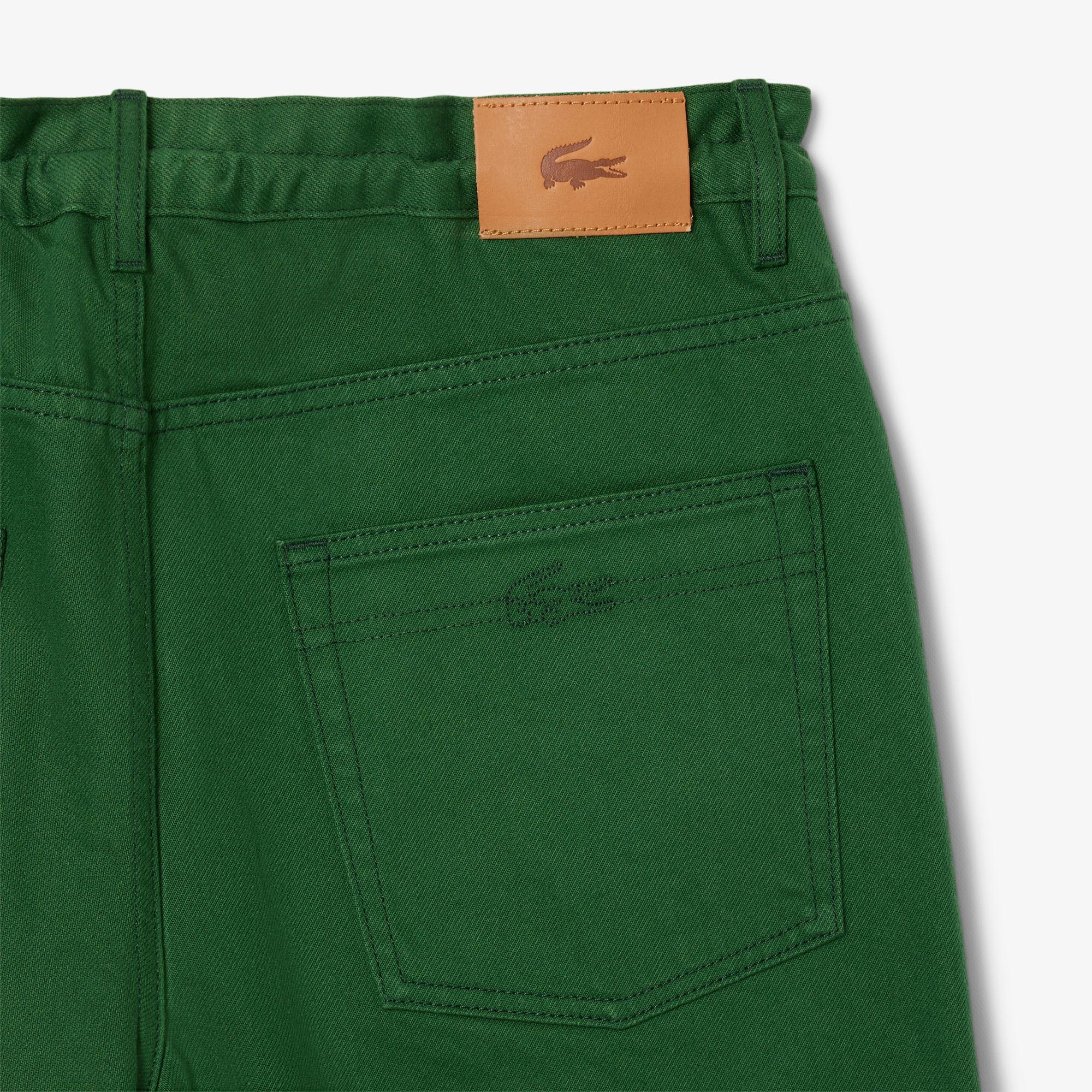 Lacoste Kadın Wide Leg Yeşil Jean Pantolon