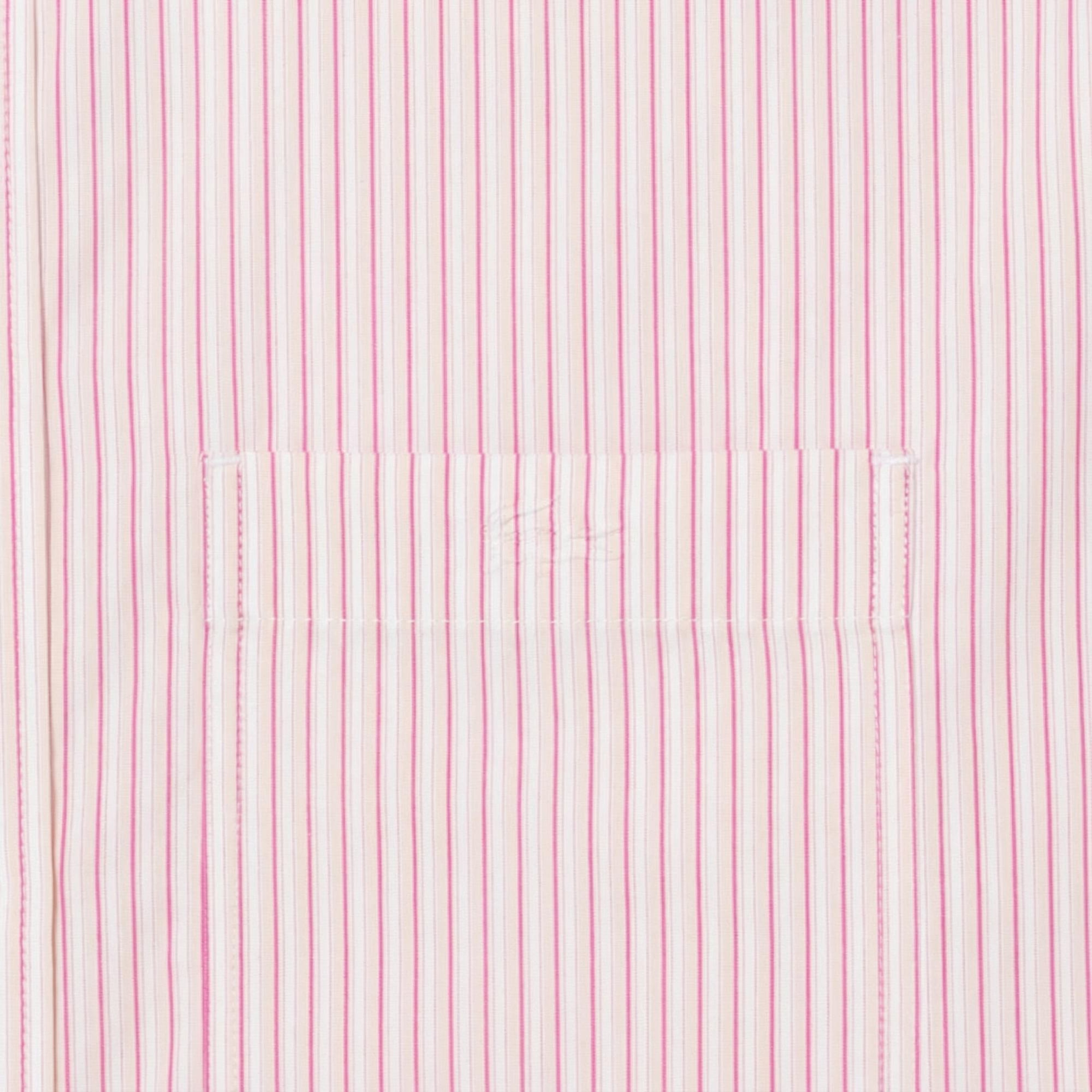 Lacoste Kadın Oversize Fit Çizgili Pembe Gömlek