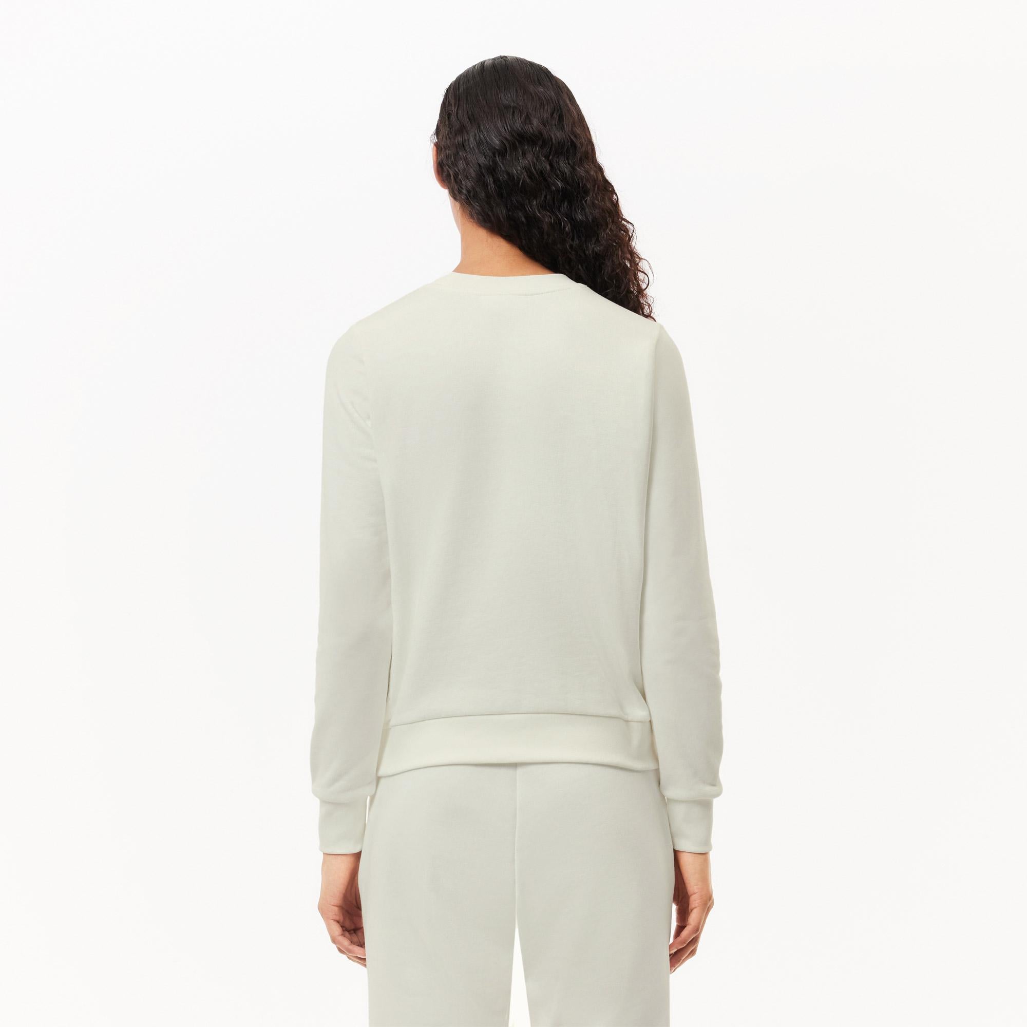 Lacoste Kadın Regular Fit Bisiklet Yaka Beyaz Sweatshirt