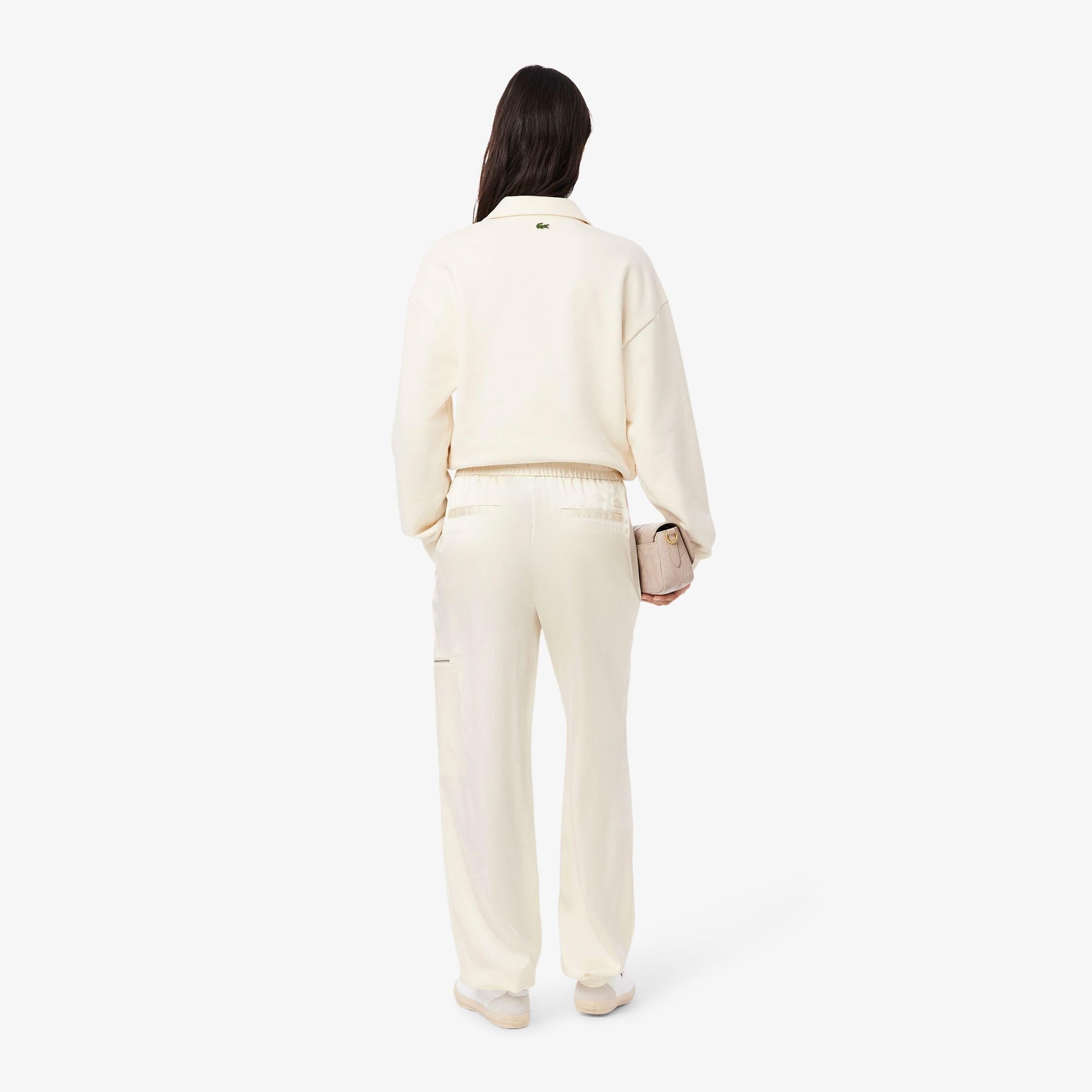 Kadın Oversized Fit Krem Pantolon