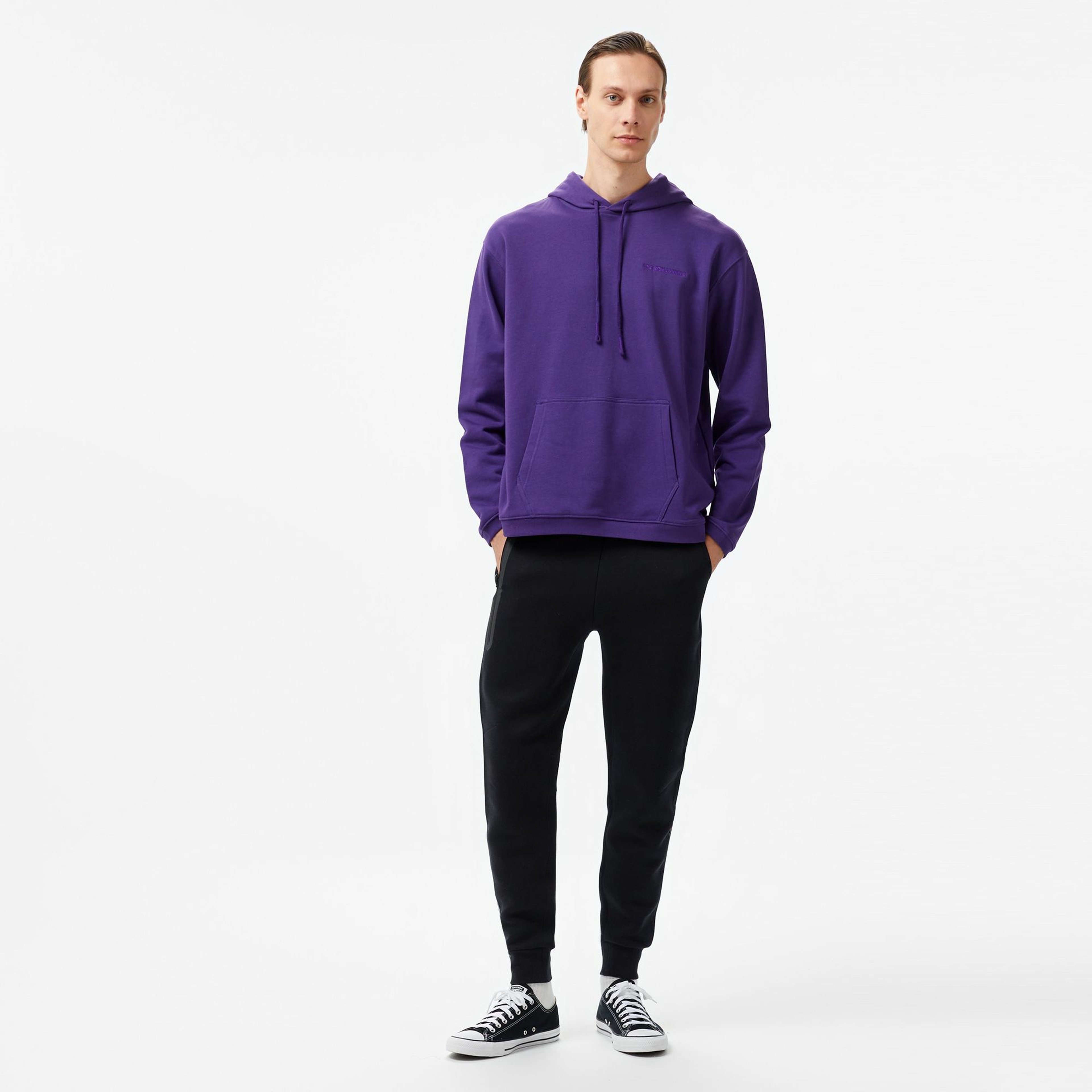 Les Benjamins 303 Erkek Mor Hoodie