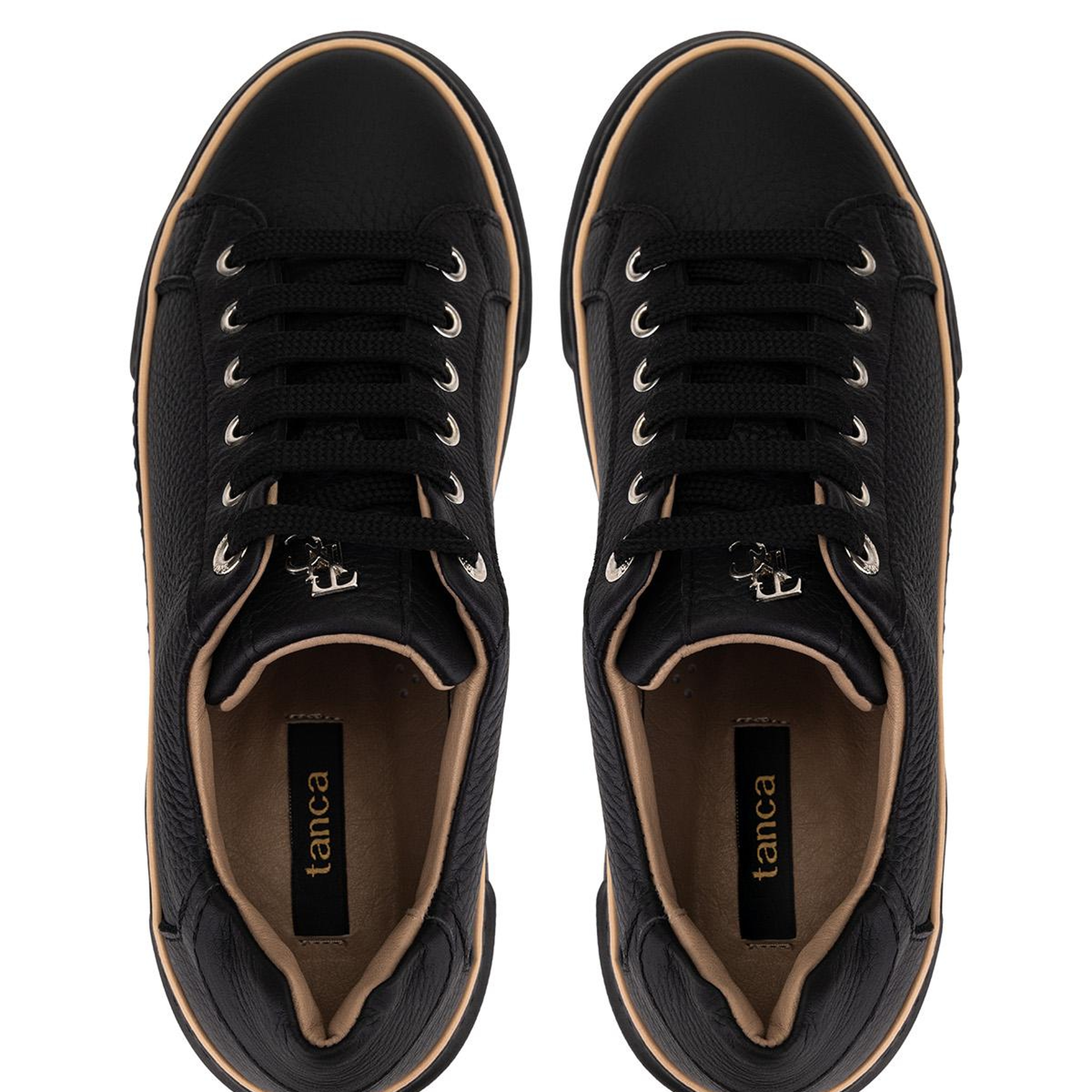 Tamer Tanca Kadın Hakiki Deri Siyah Floter Sneakers & Spor Ayakkabı