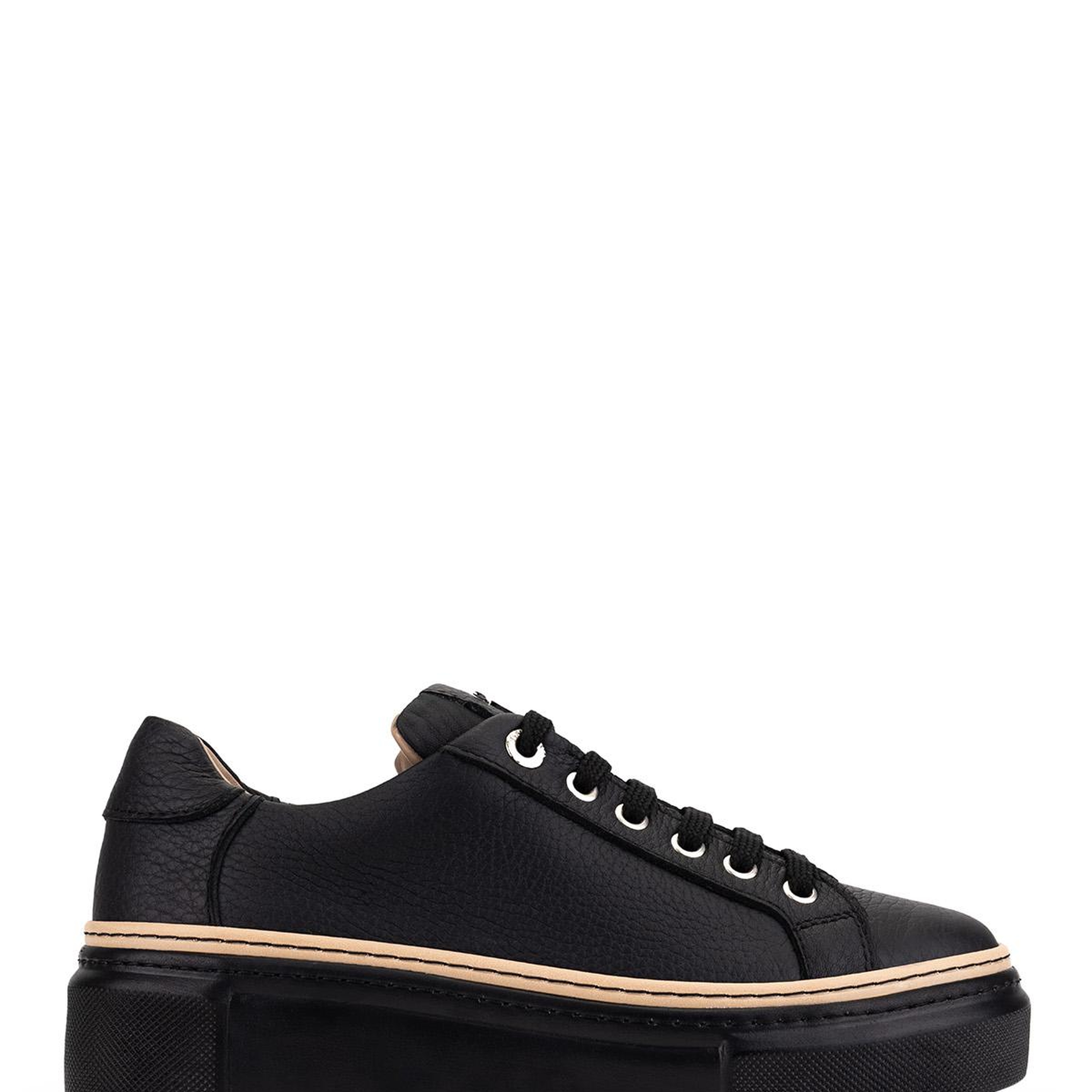 Tamer Tanca Kadın Hakiki Deri Siyah Floter Sneakers & Spor Ayakkabı