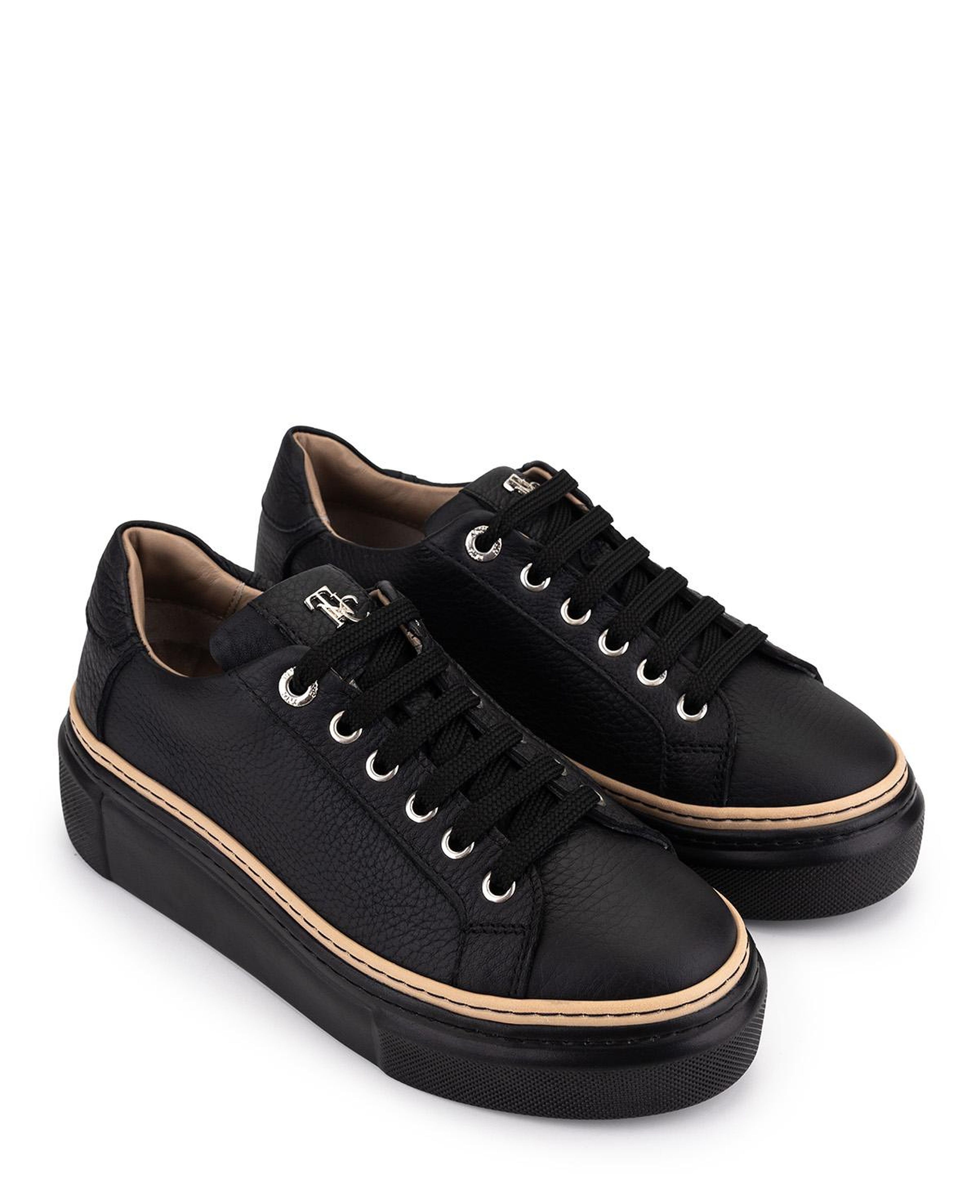 Tamer Tanca Kadın Hakiki Deri Siyah Floter Sneakers & Spor Ayakkabı