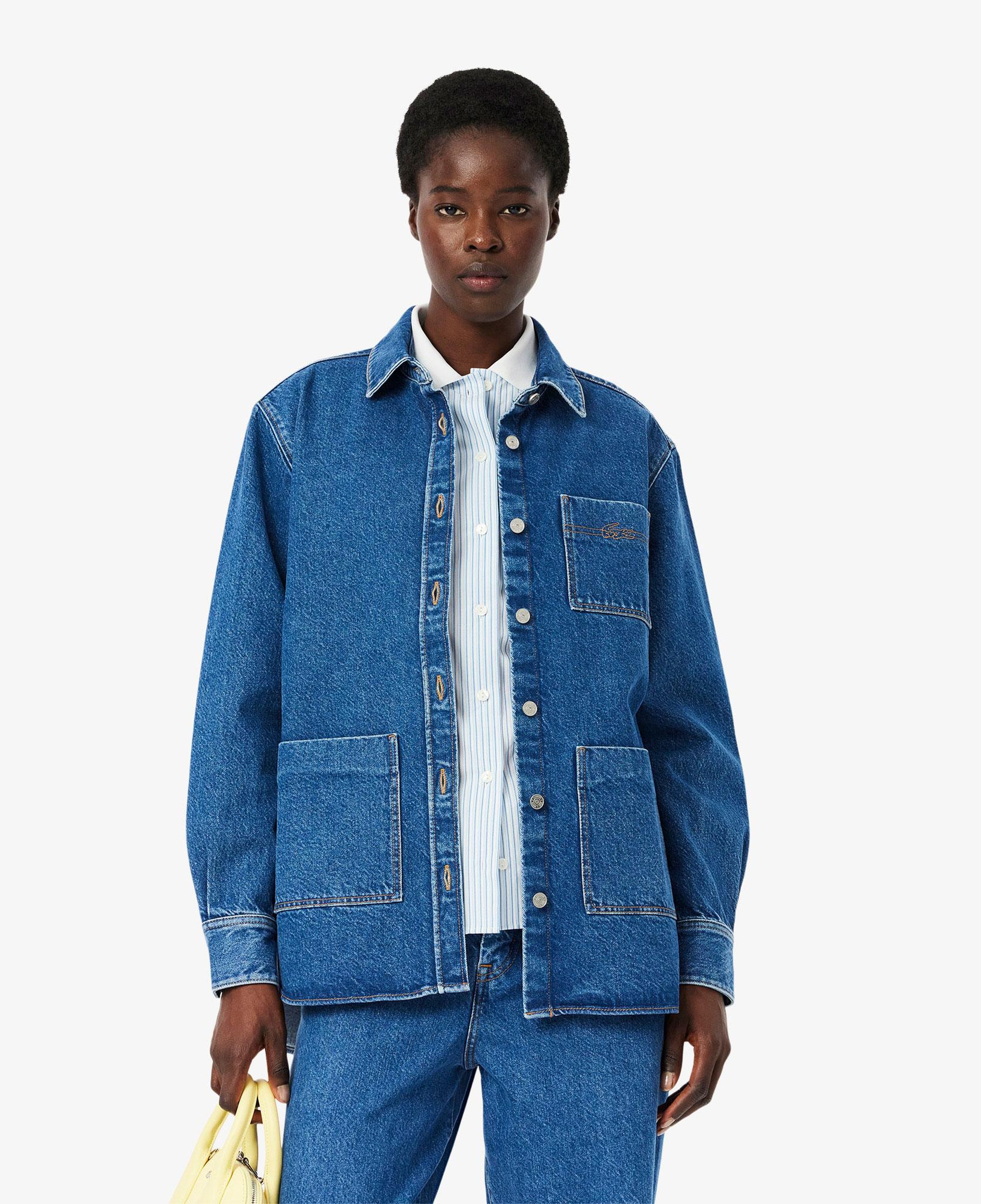 Kadın Relaxed Fit Denim Lacivert Ceket