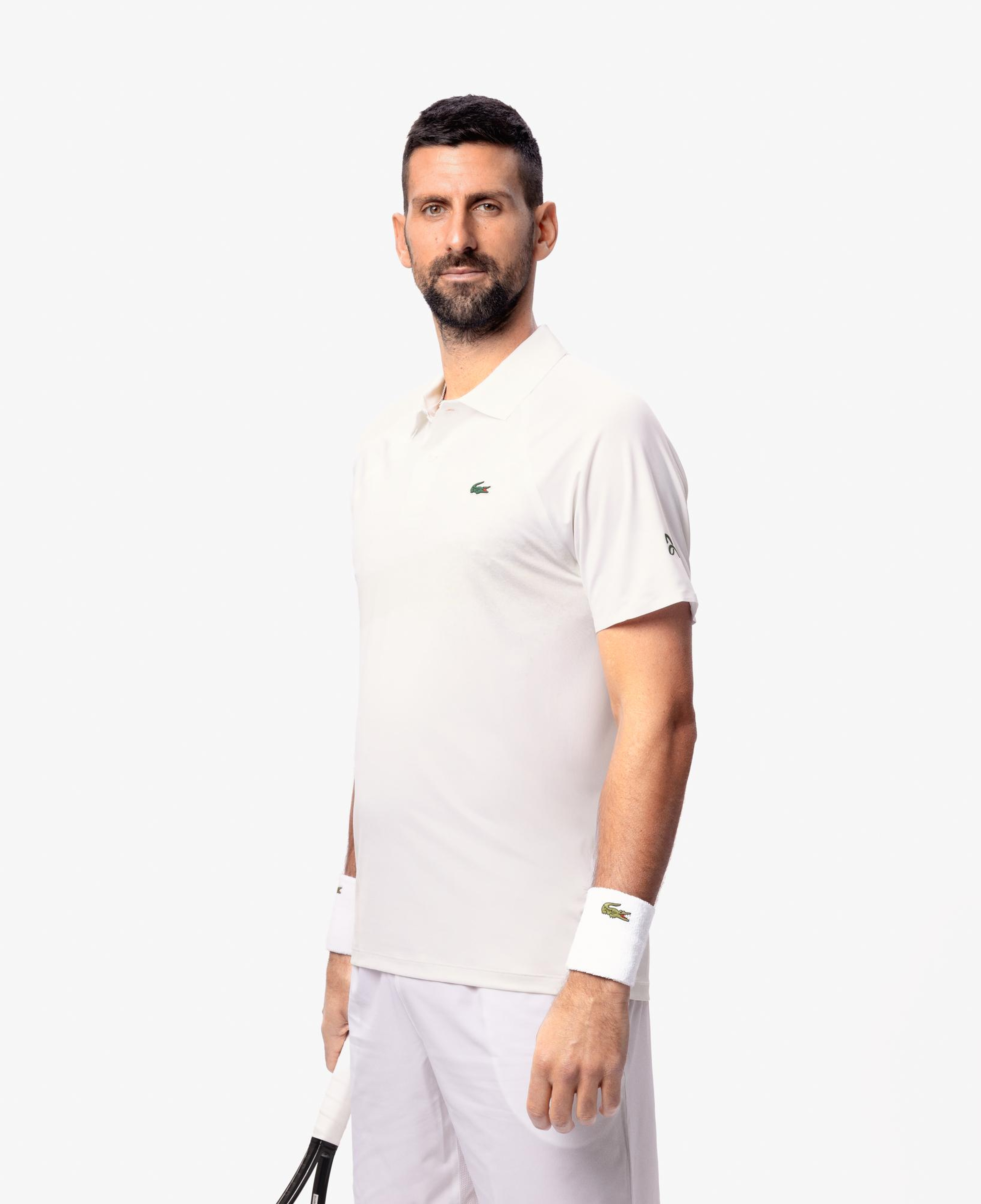 SPORT X Novak Djokovic Erkek Slim Fit Baskılı Beyaz Polo