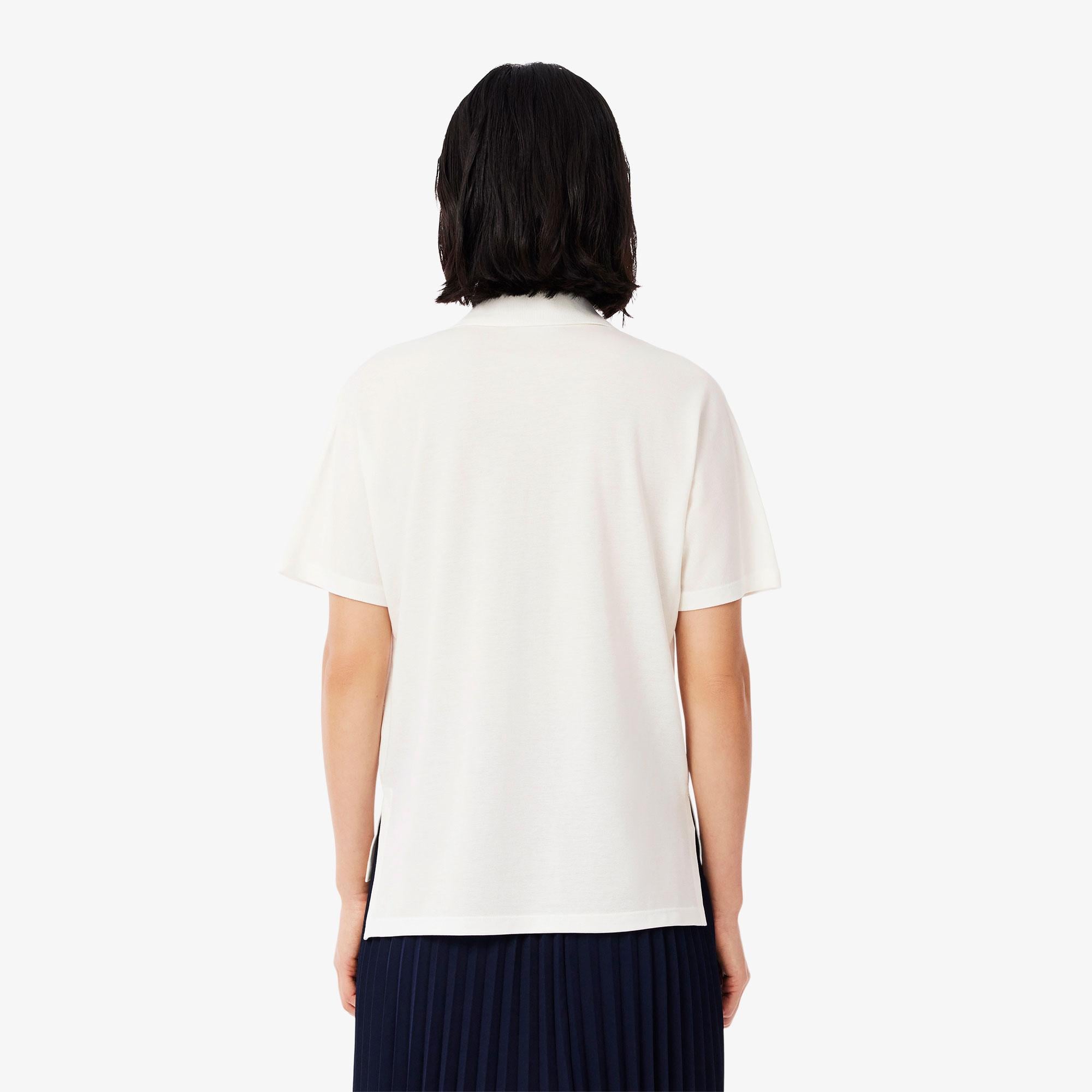 Lacoste Kadın Relaxed Fit Krem Polo