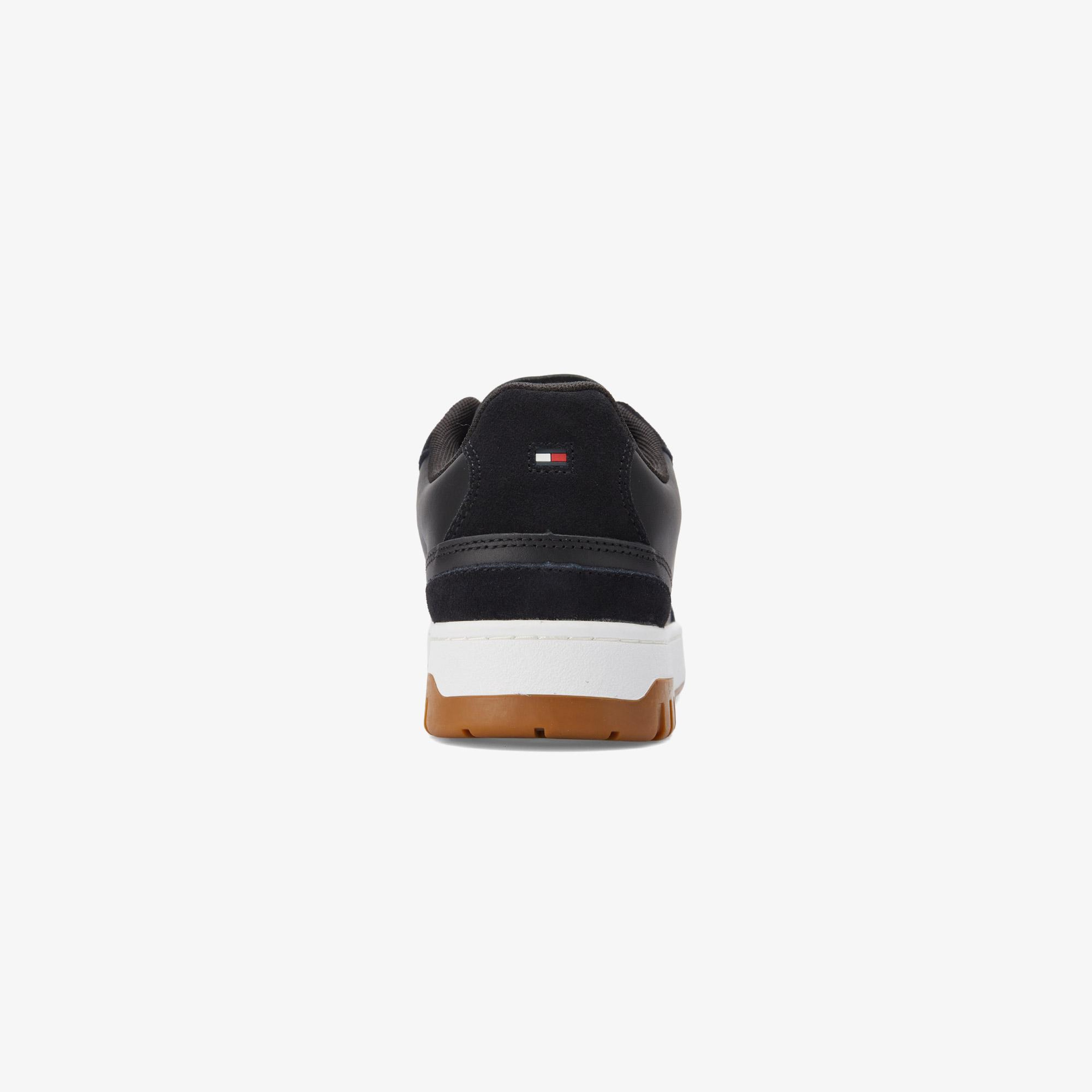 Tommy Jeans Leather Logo Basketball Erkek Siyah Sneaker