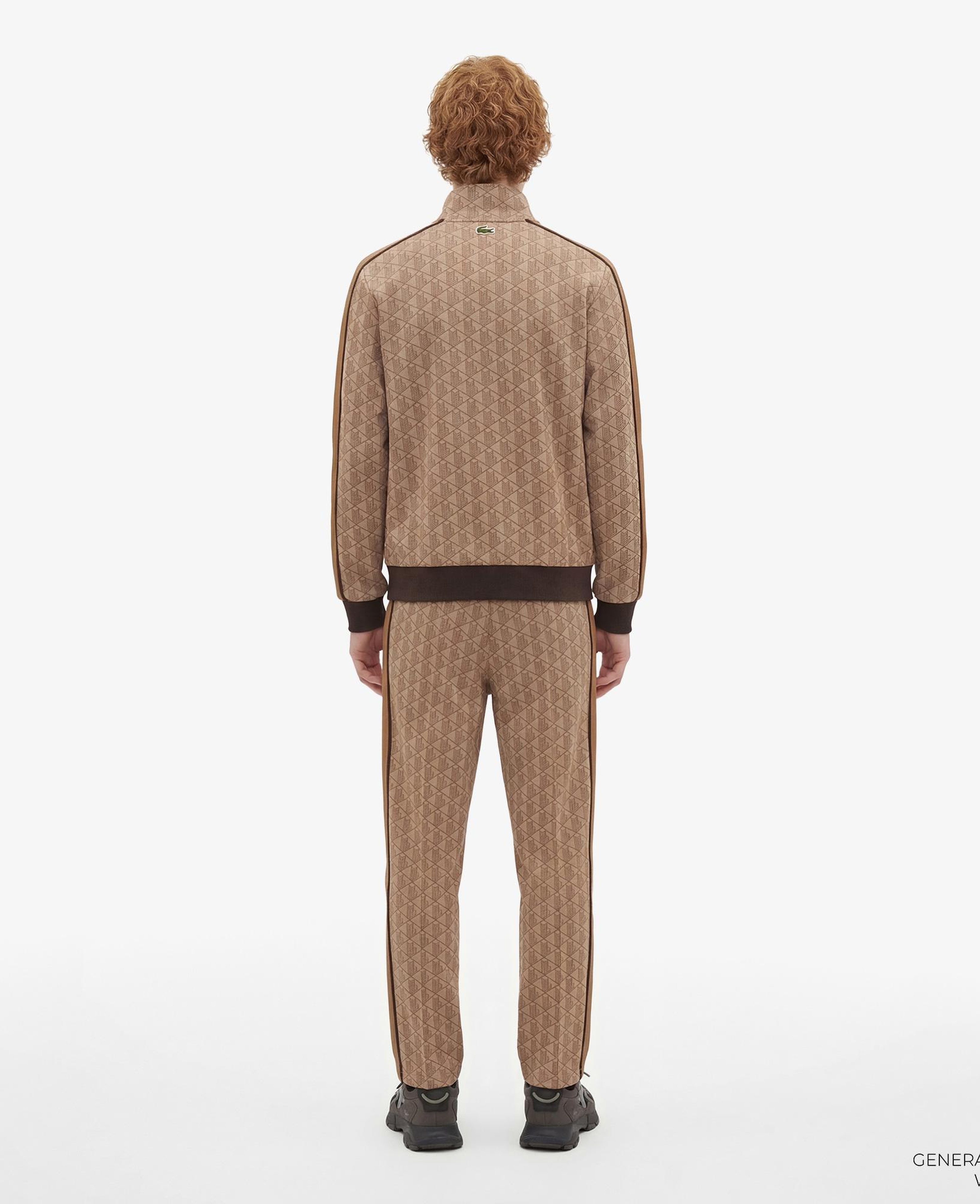 Lacoste Erkek Regular Fit Fermuarlı Monogram Kahverengi Sweatshirt