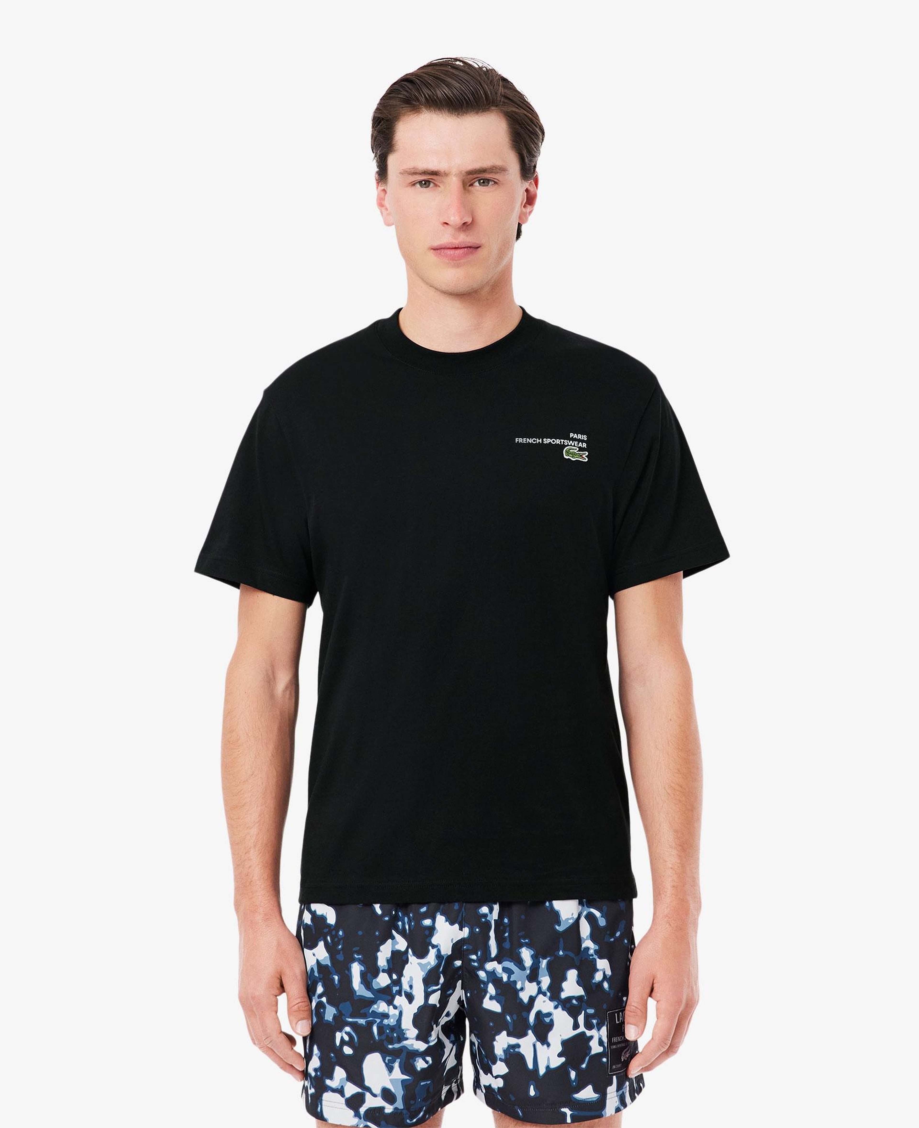 Lacoste Print Motif Erkek Siyah T-Shirt