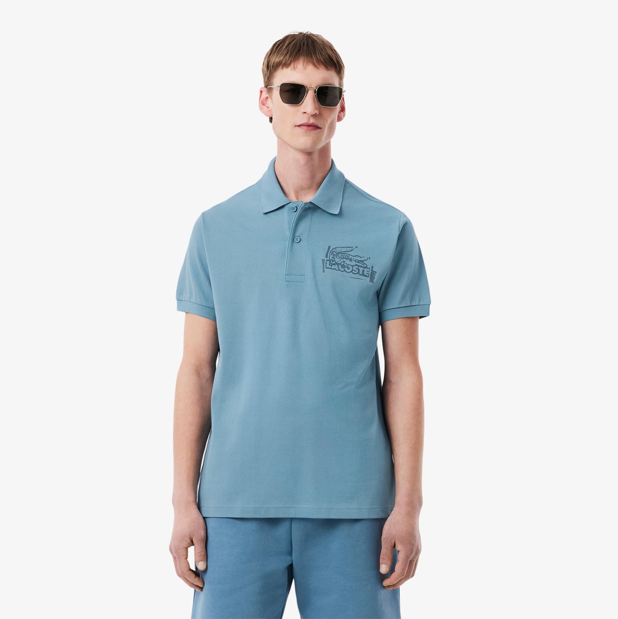 Lacoste L.12.12 Classic Fit Erkek Mavi Polo